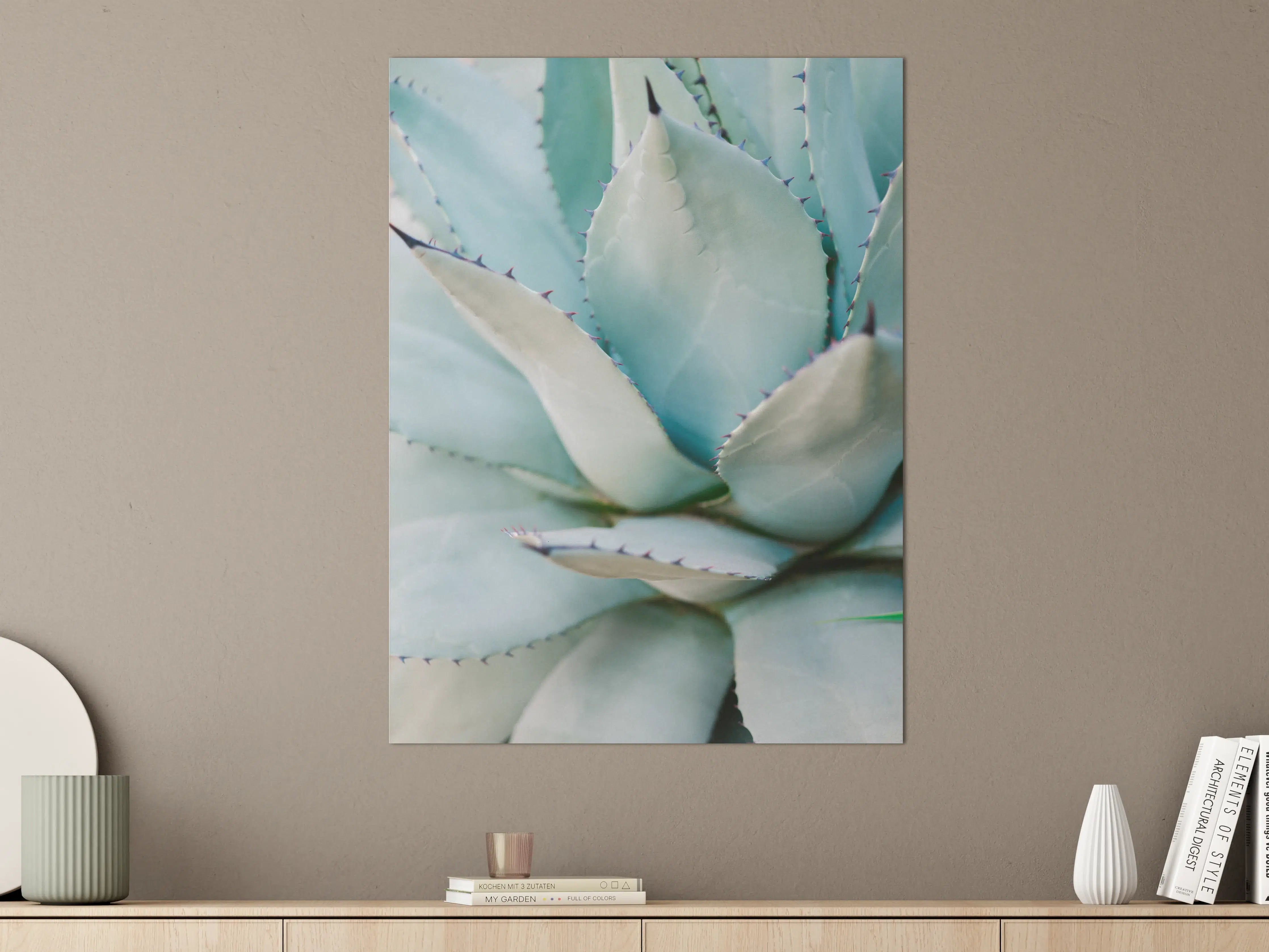 Große Wandbilder - Luxuriöse Agave in zartem Blau