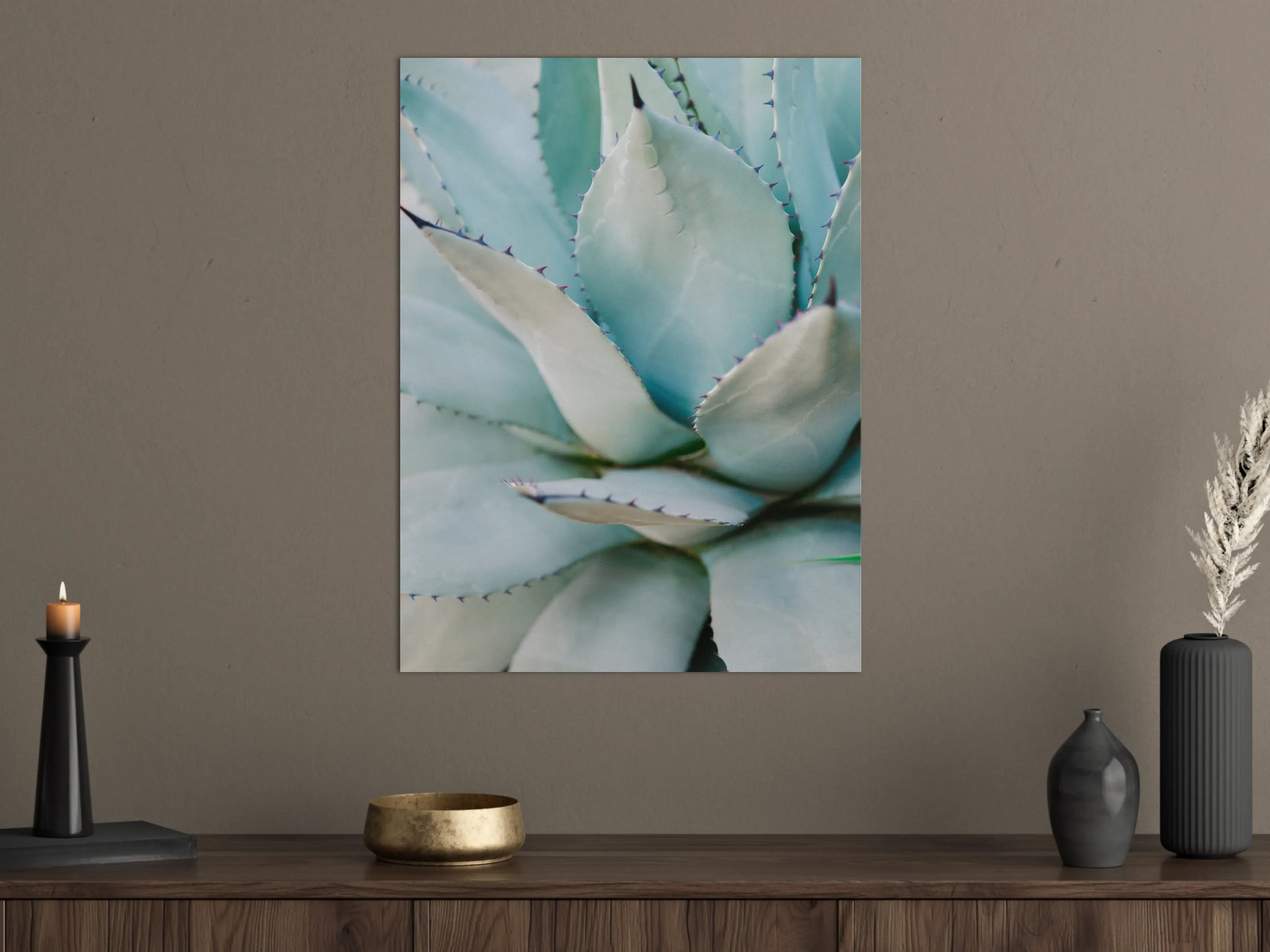 Große Wandbilder - Luxuriöse Agave in zartem Blau