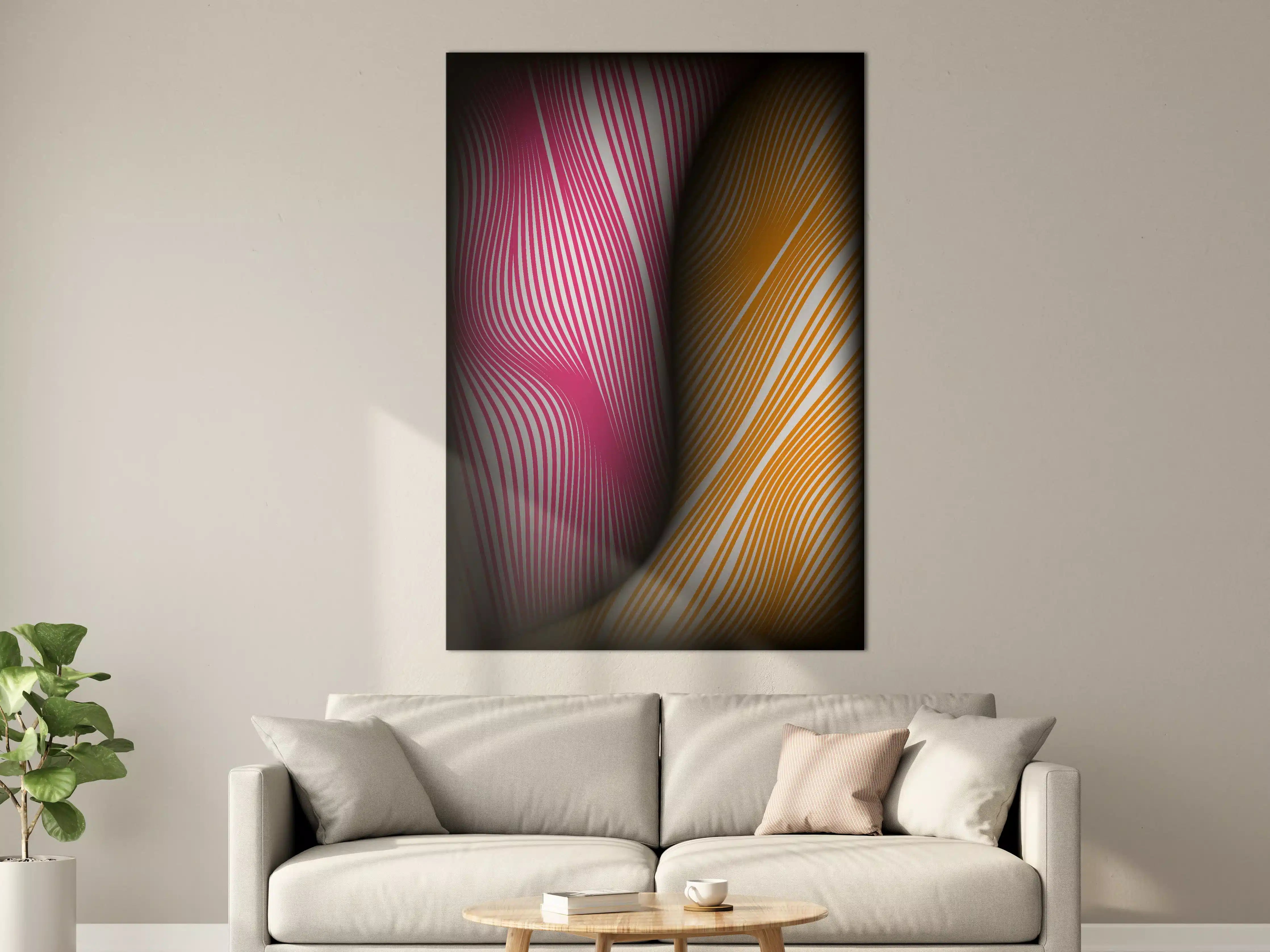 Große Wandbilder - Luxuriöse Gold- und Pink-Grafik mit schwarzen Akzenten