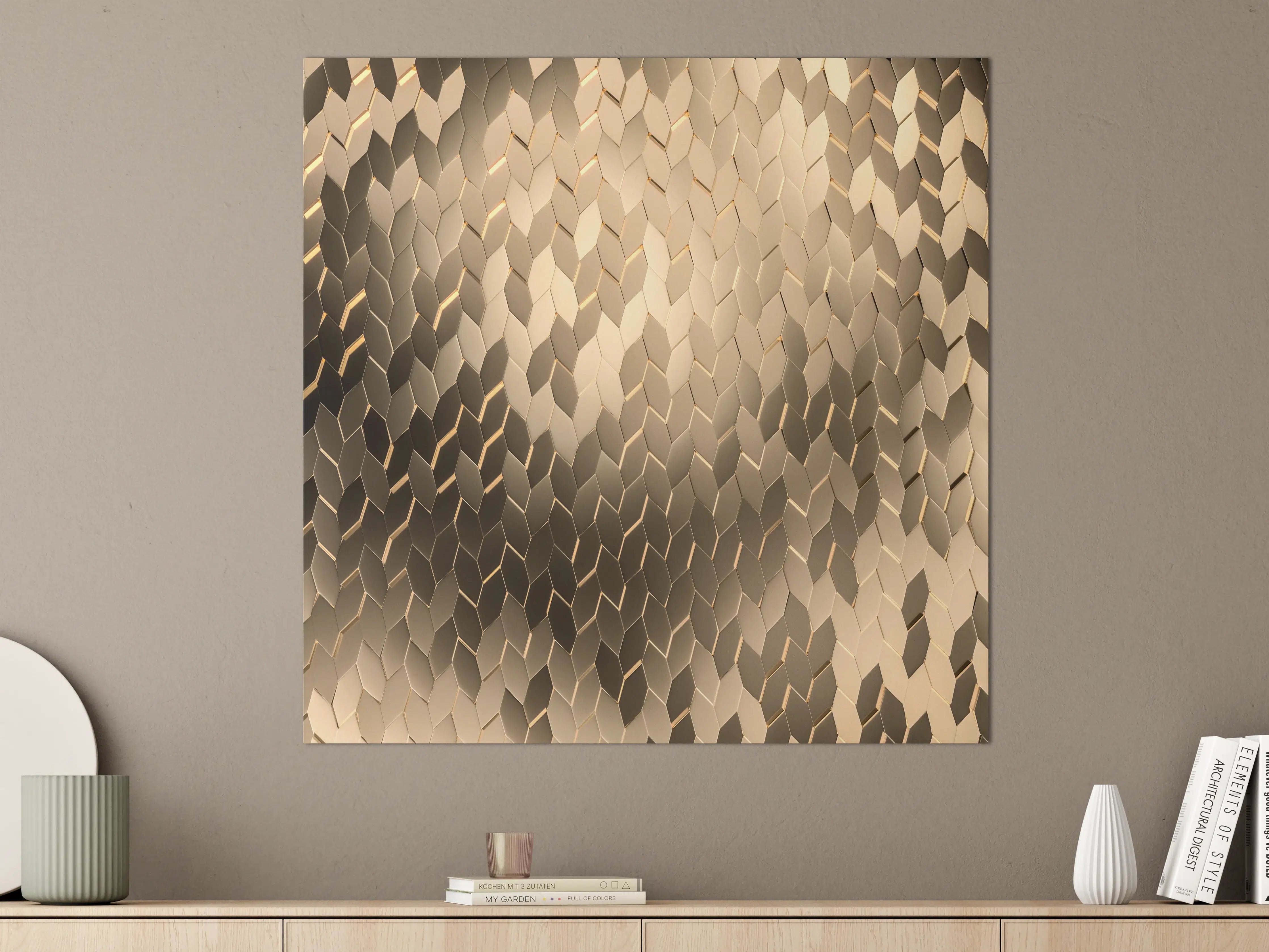 Große Wandbilder - Luxuriöse Gold-Glas-Fliesenstruktur