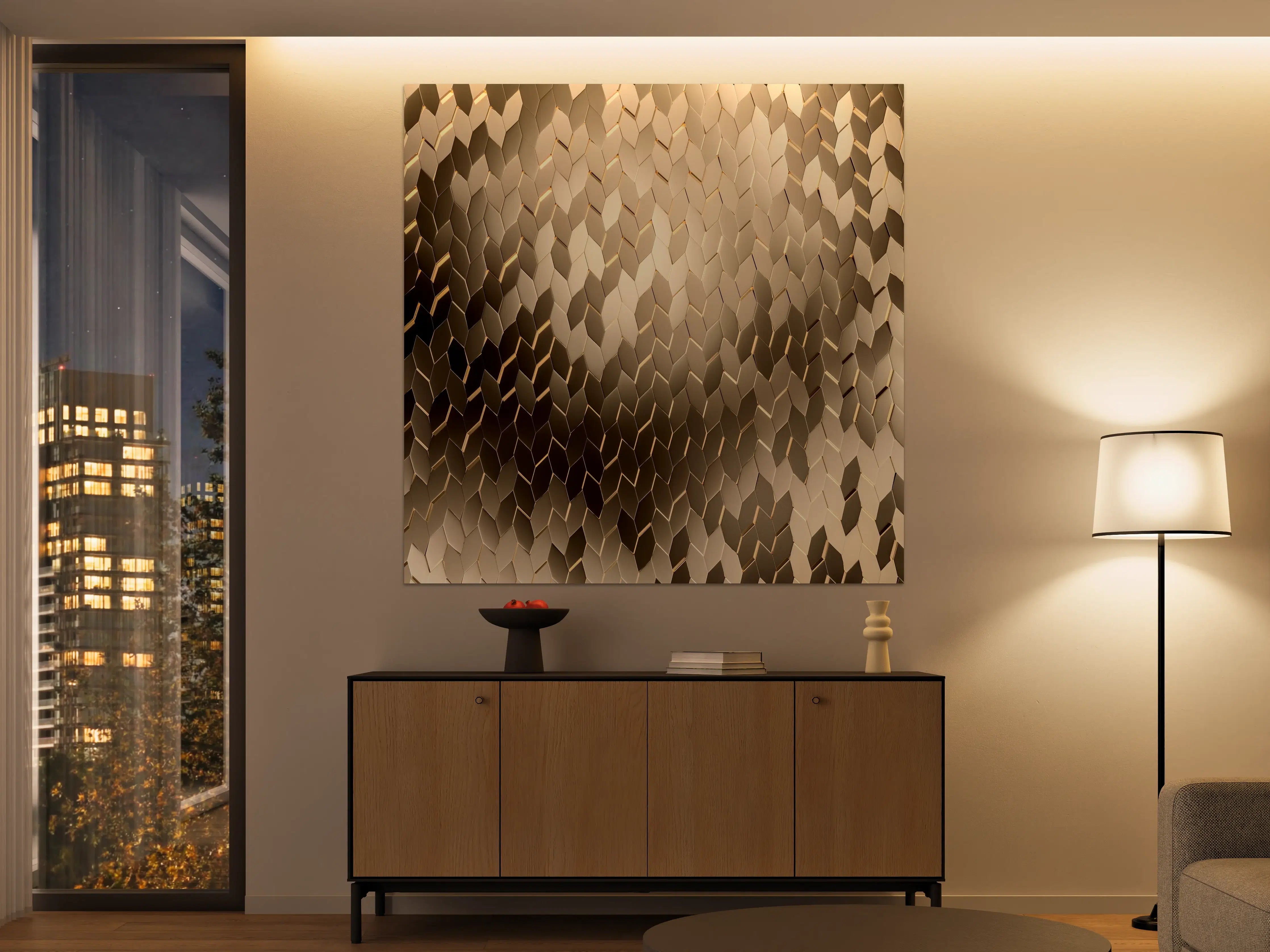 Große Wandbilder - Luxuriöse Gold-Glas-Fliesenstruktur