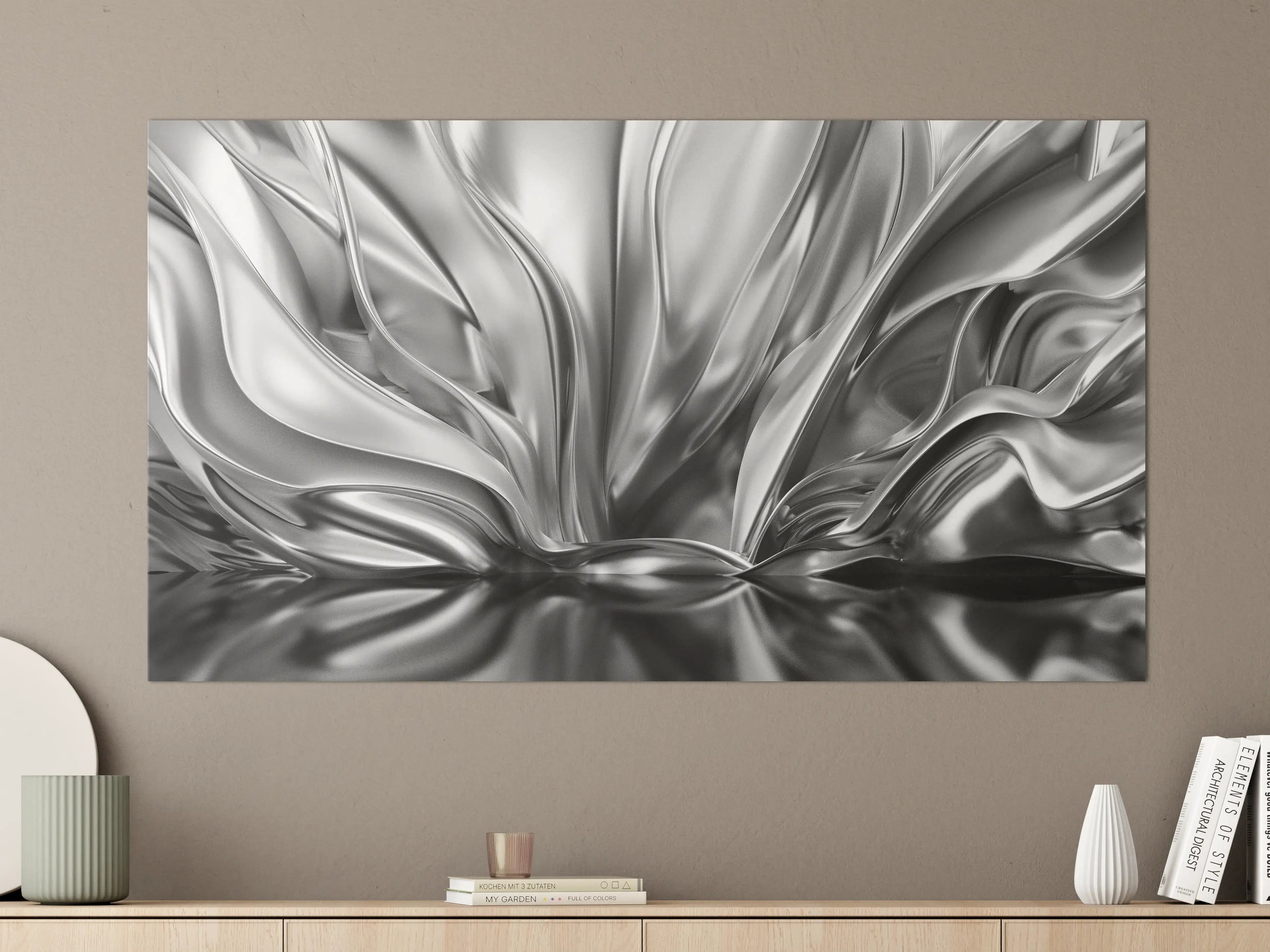 Große Wandbilder - Luxuriöse Silbermetallic-Textur