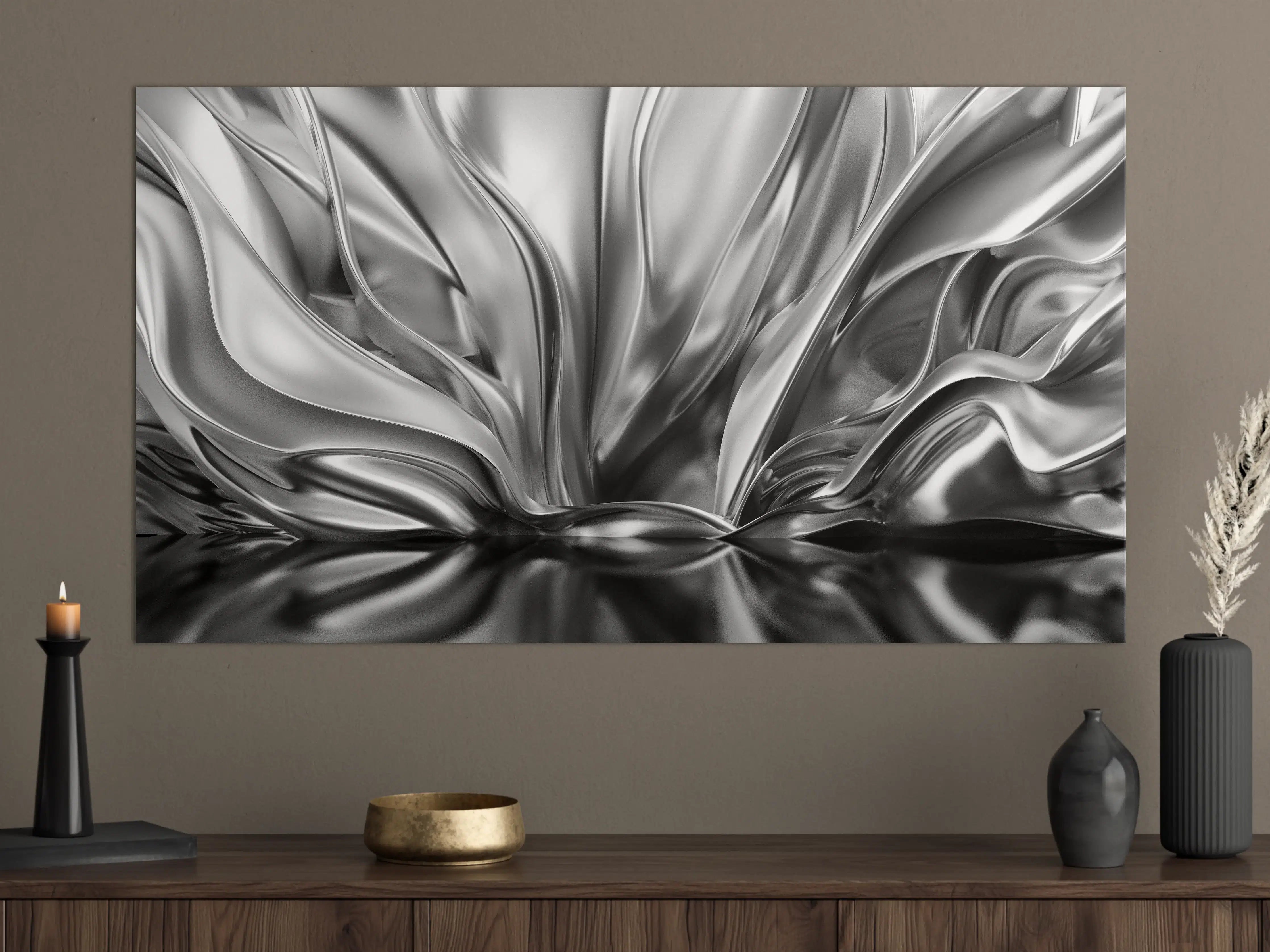 Große Wandbilder - Luxuriöse Silbermetallic-Textur