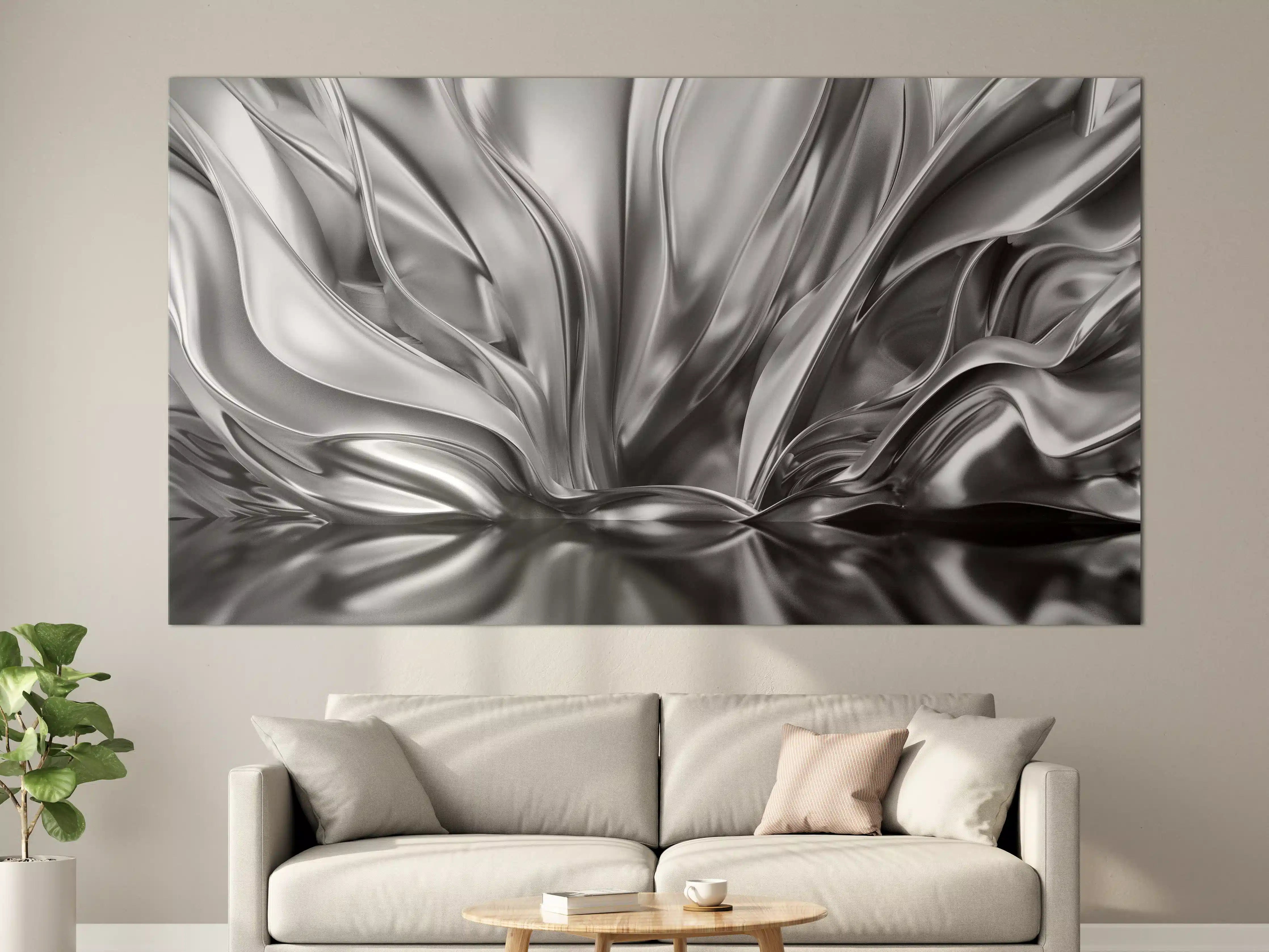 Große Wandbilder - Luxuriöse Silbermetallic-Textur