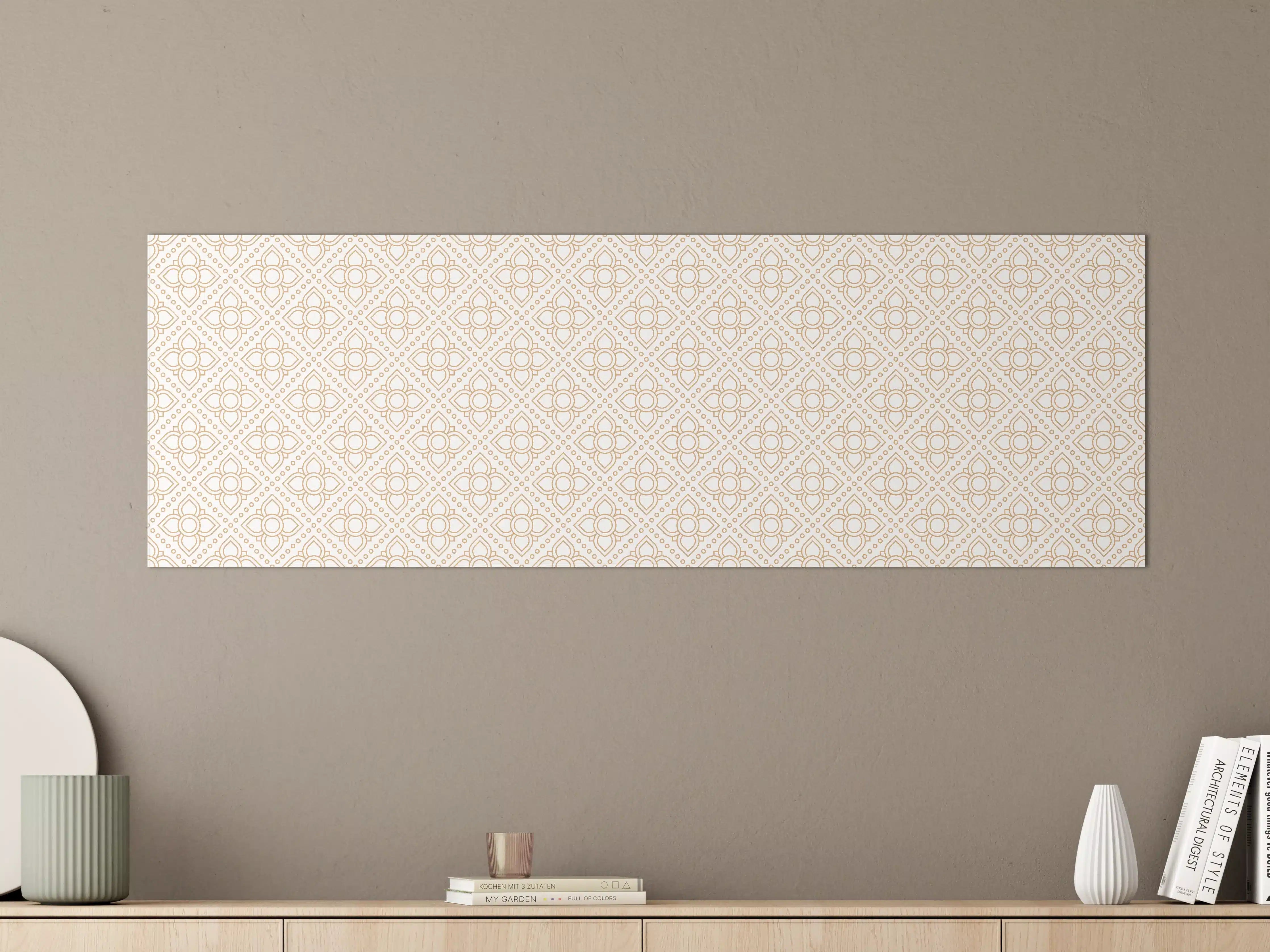 Große Wandbilder - Luxuriöse beige Musterwandgestaltung