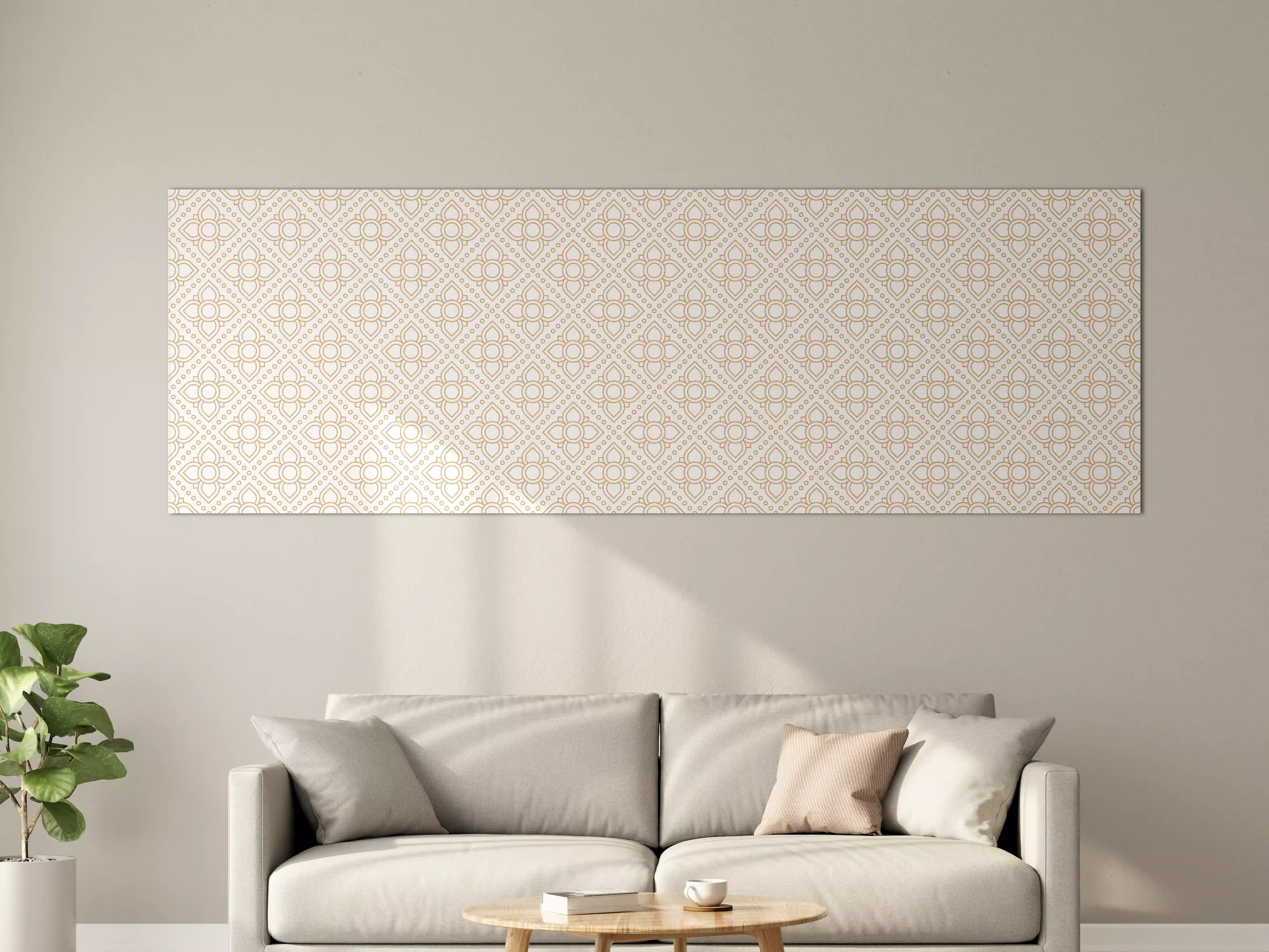 Große Wandbilder - Luxuriöse beige Musterwandgestaltung