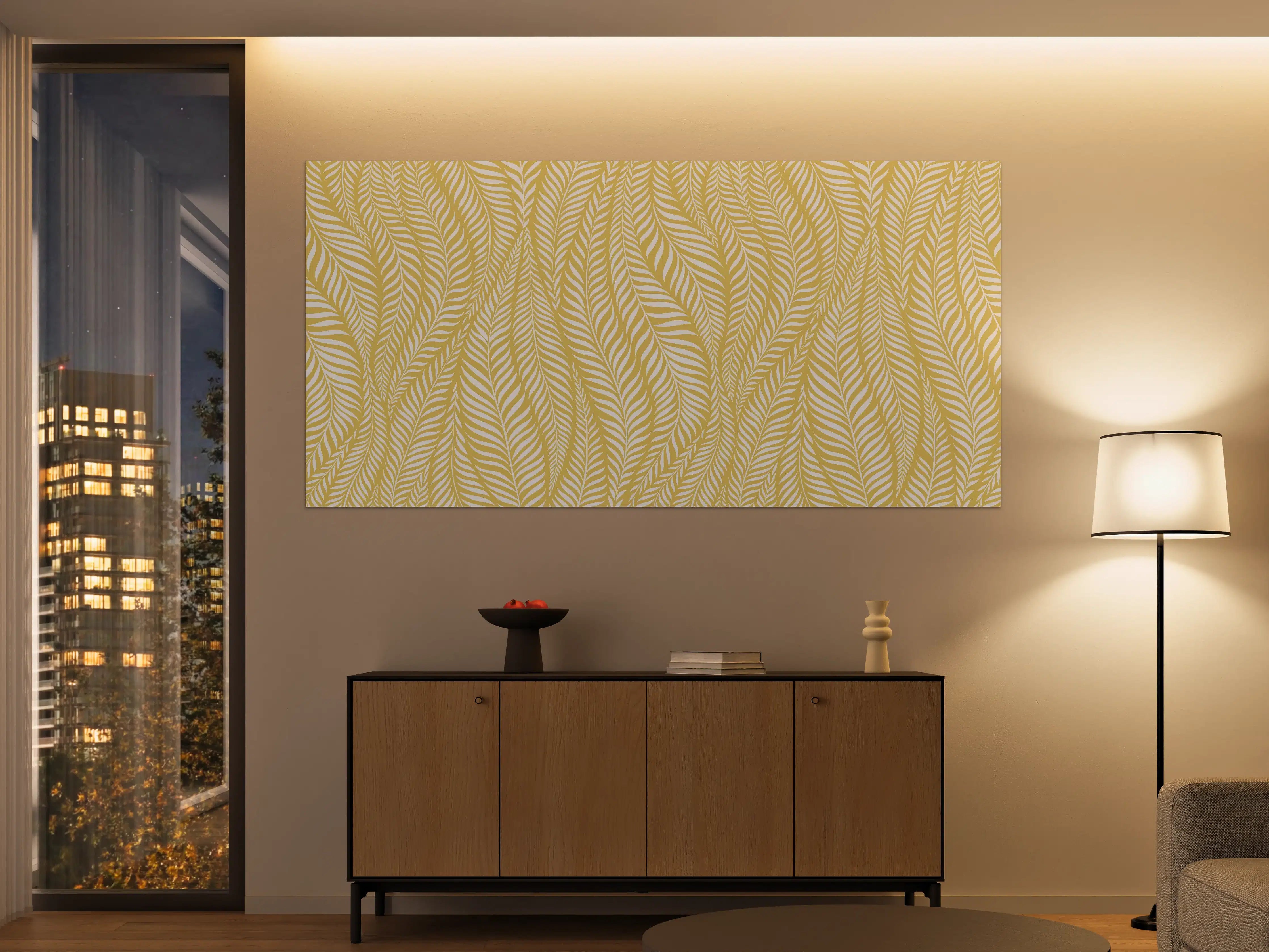 Große Wandbilder - Luxuriöse goldene Blattmuster