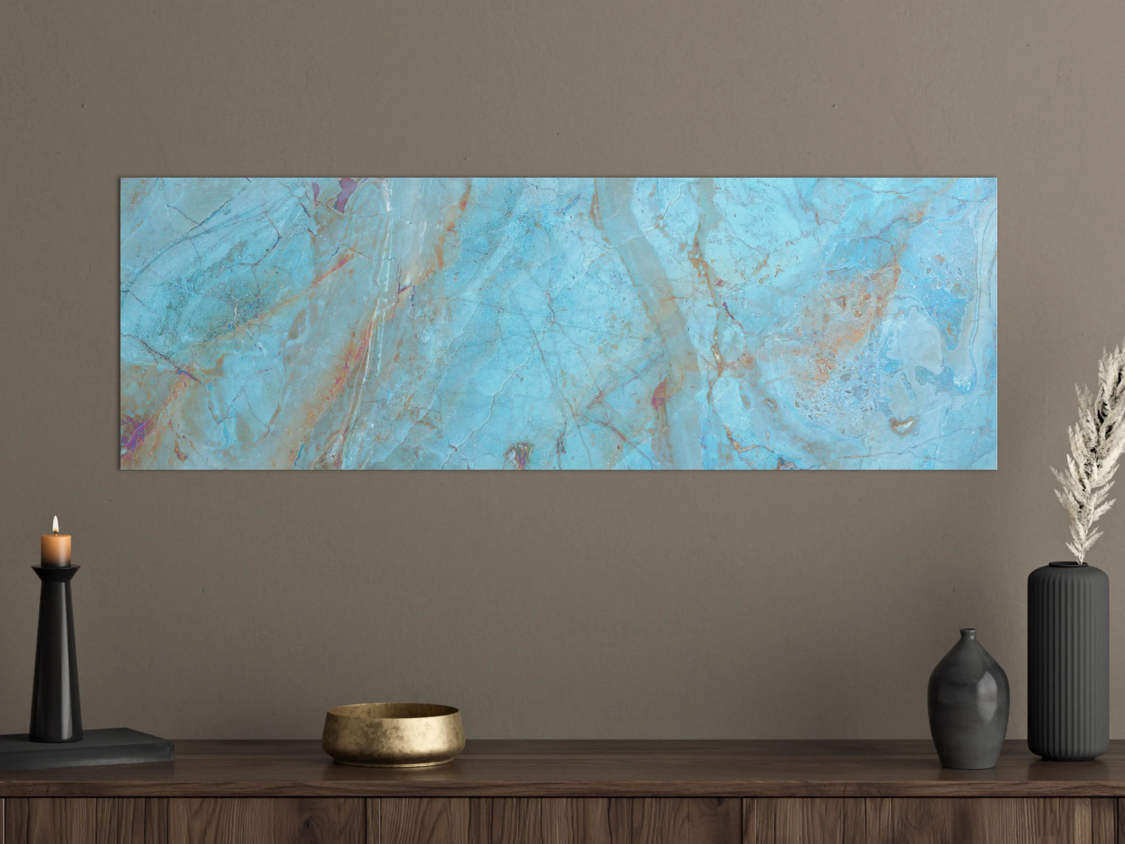 Große Wandbilder - Luxuriöser Onyxmarmor in Aqua Tone