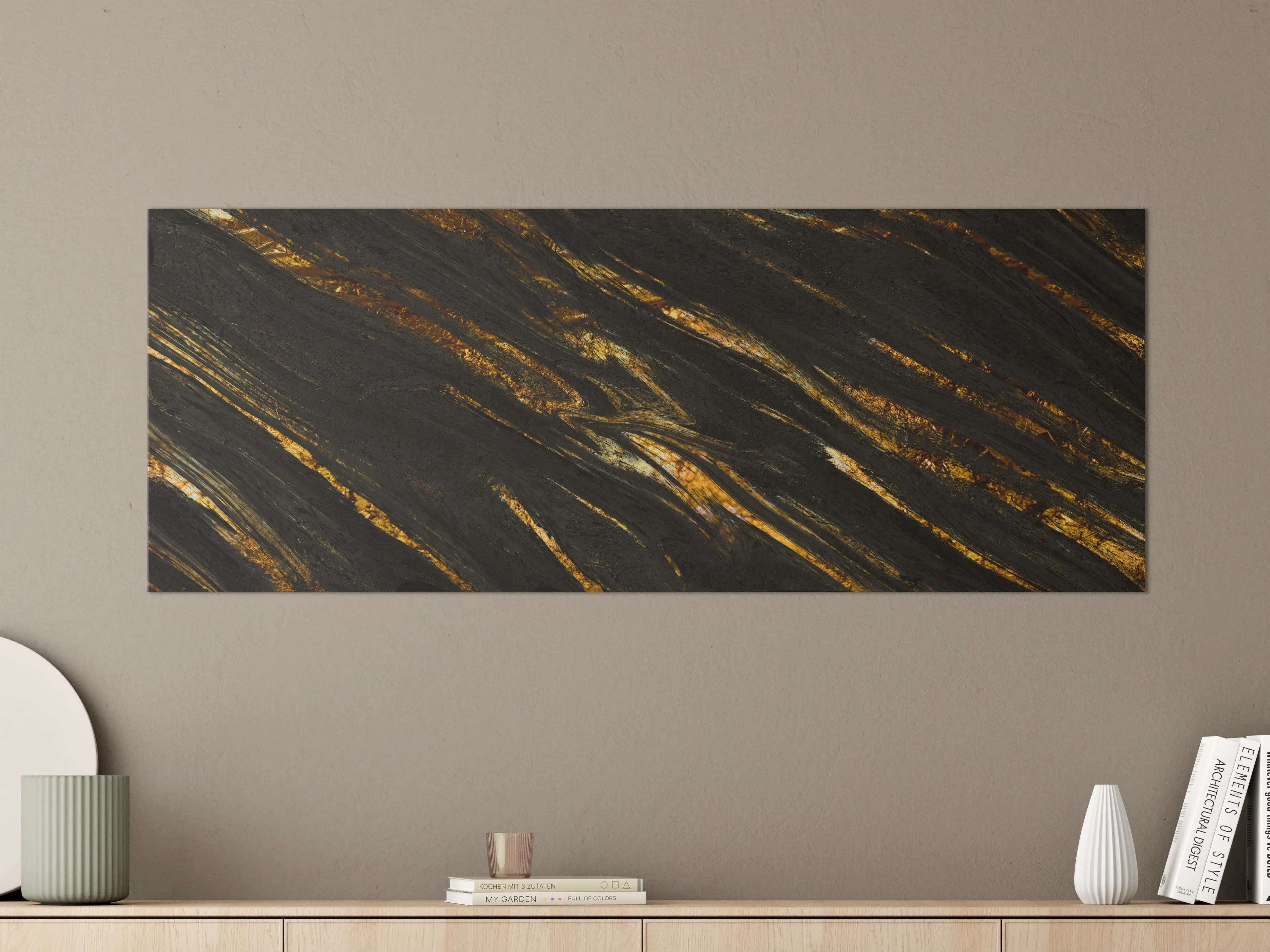 Große Wandbilder - Luxus Gold Marmor-Holz Textur