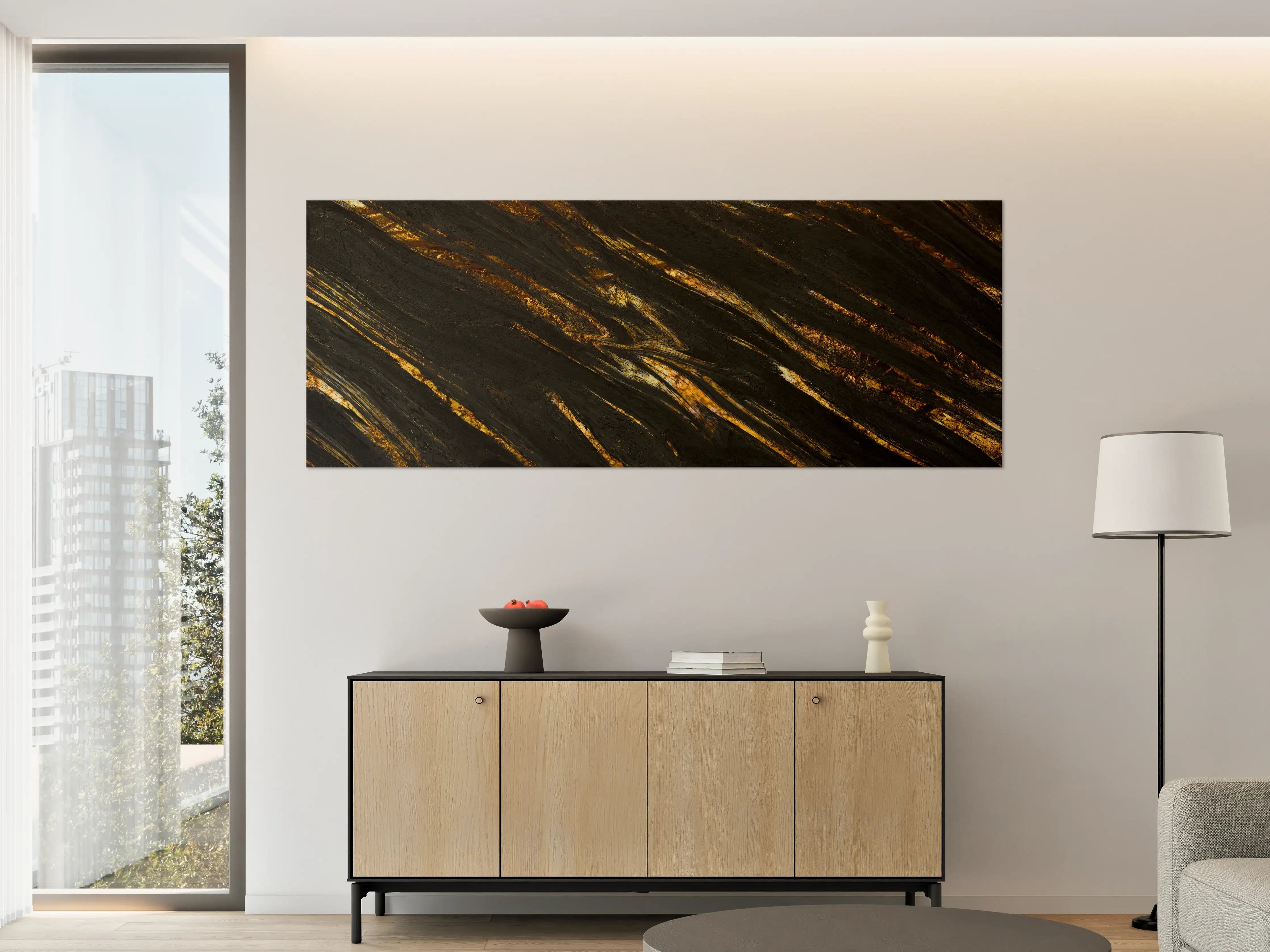 Große Wandbilder - Luxus Gold Marmor-Holz Textur