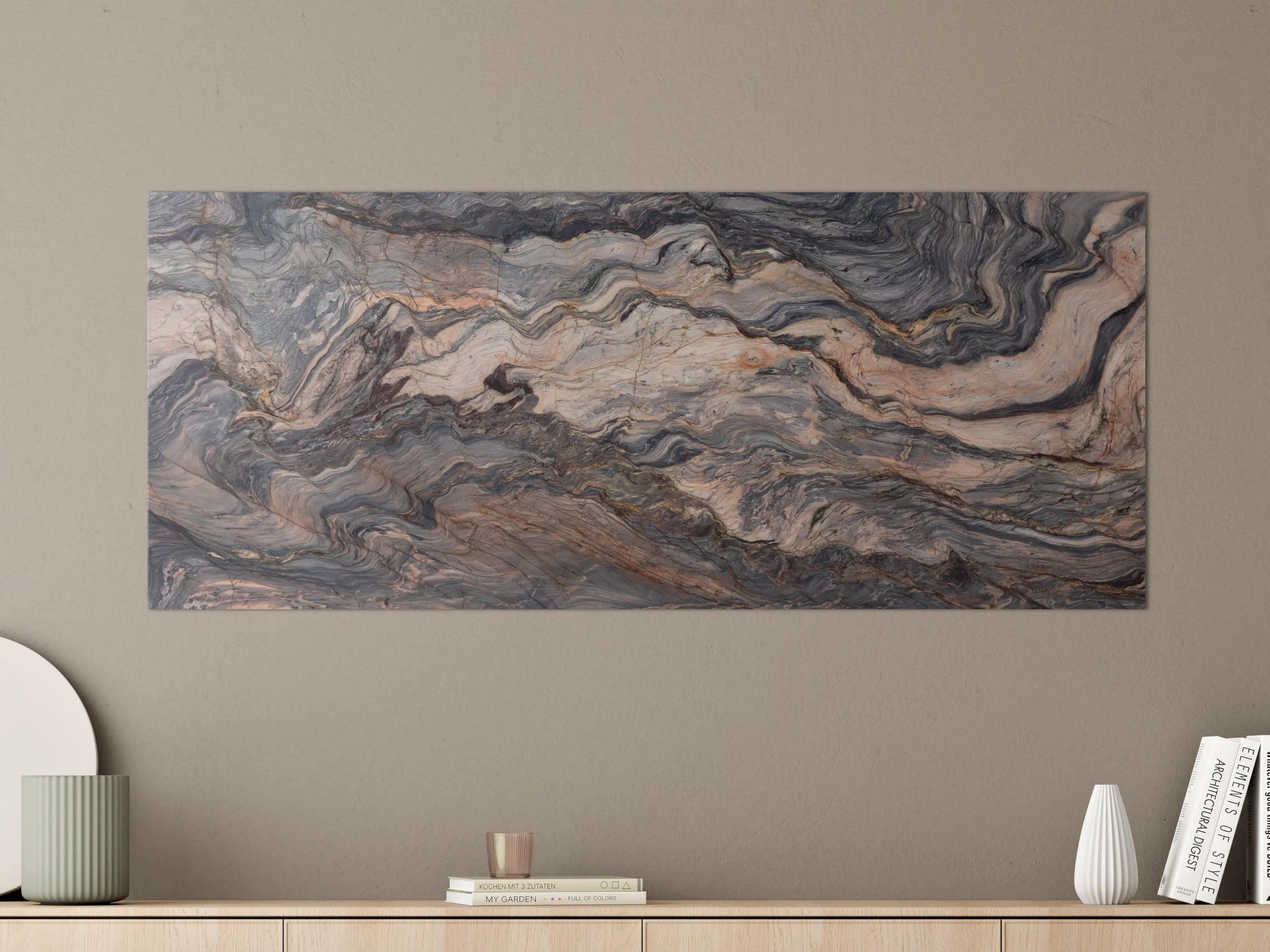 Große Wandbilder - Luxus-Weiße Marmor-Textur mit Grauakzenten