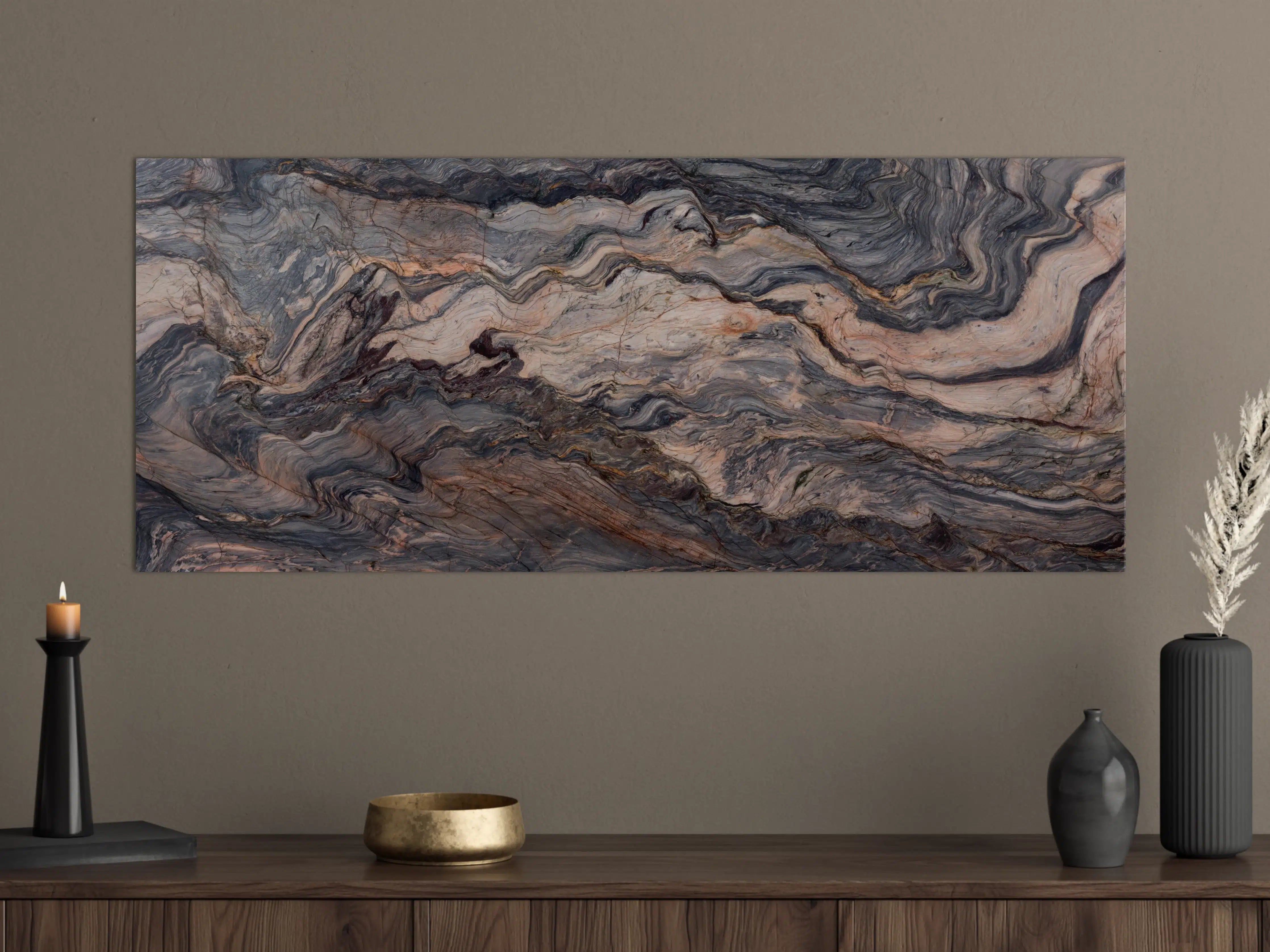 Große Wandbilder - Luxus-Weiße Marmor-Textur mit Grauakzenten