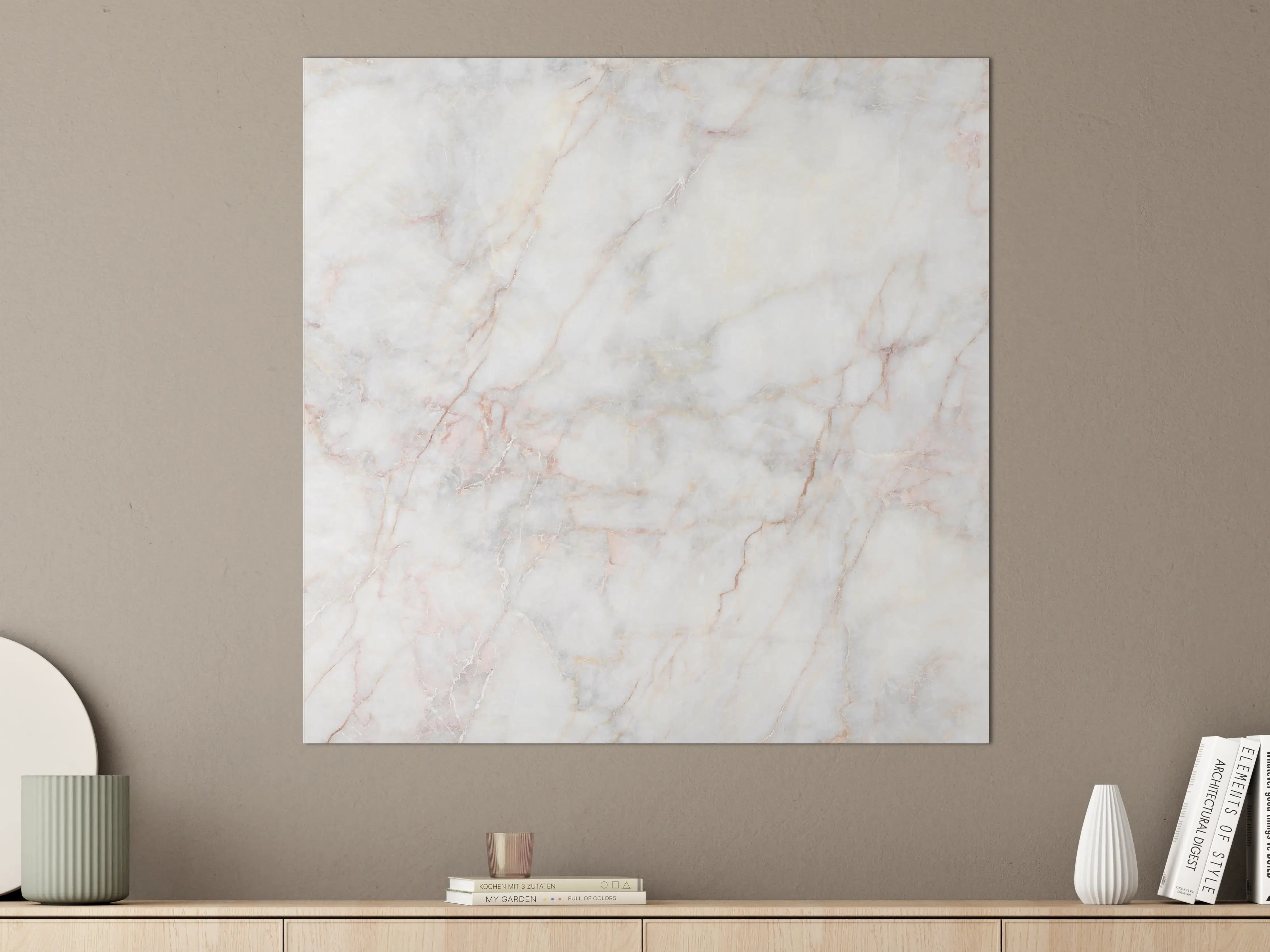 Große Wandbilder - Luxus-Weiße Marmor-Textur mit zarten roten Linien