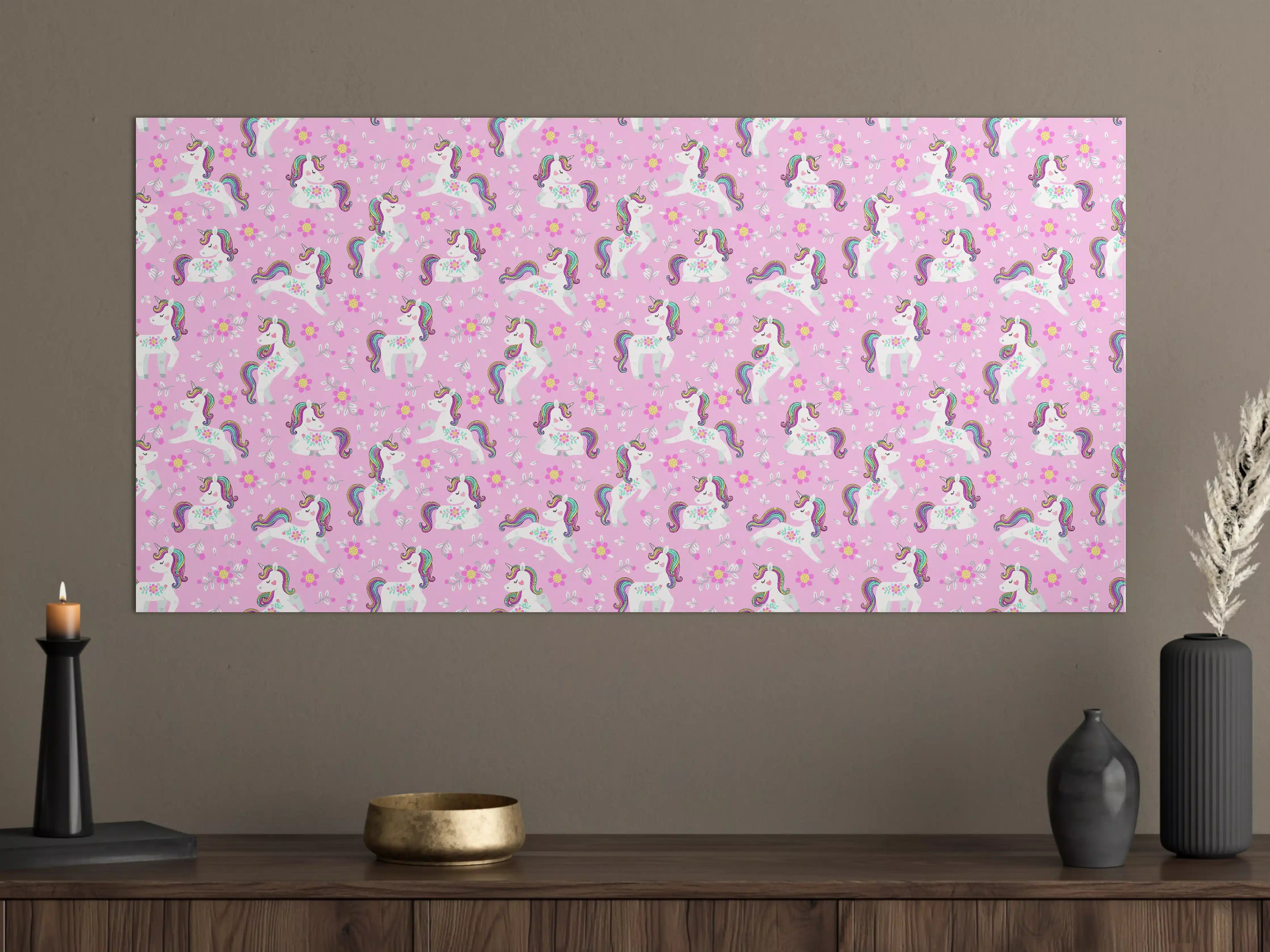 Große Wandbilder - Märchenhafte Einhorn-Wanddekoration