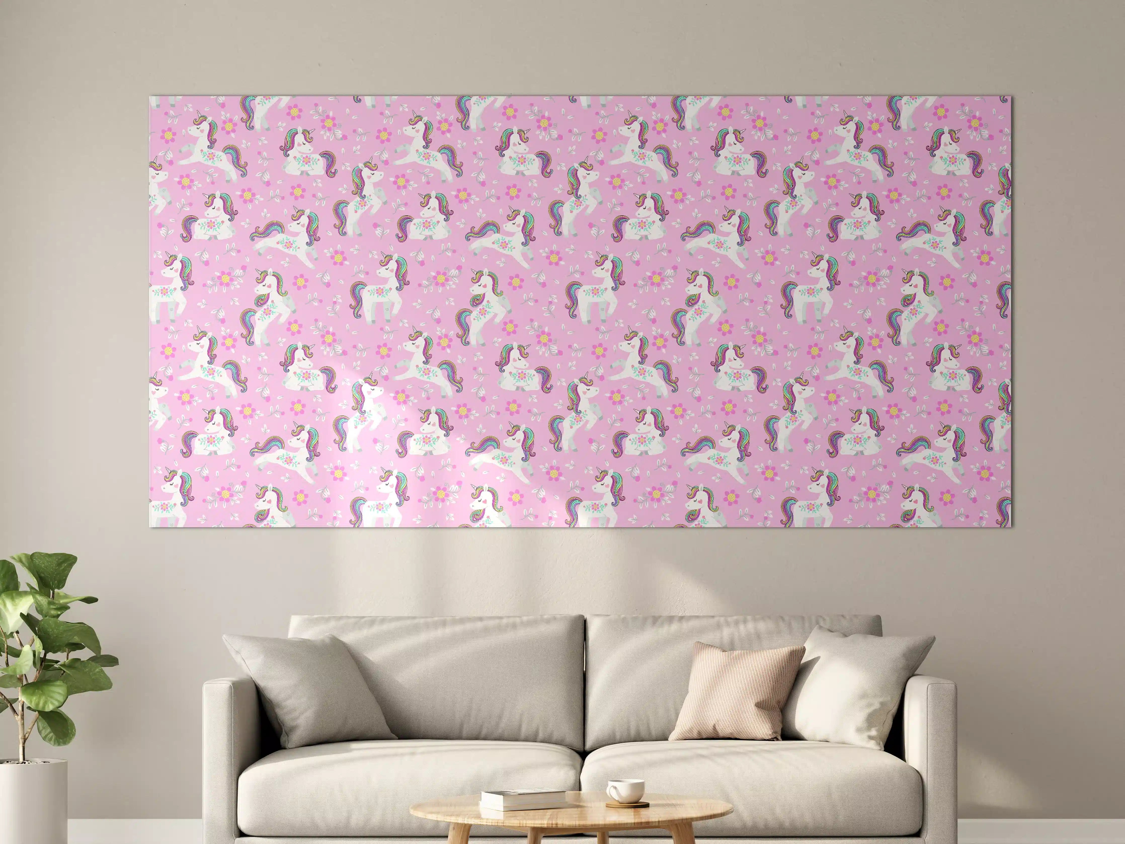 Große Wandbilder - Märchenhafte Einhorn-Wanddekoration