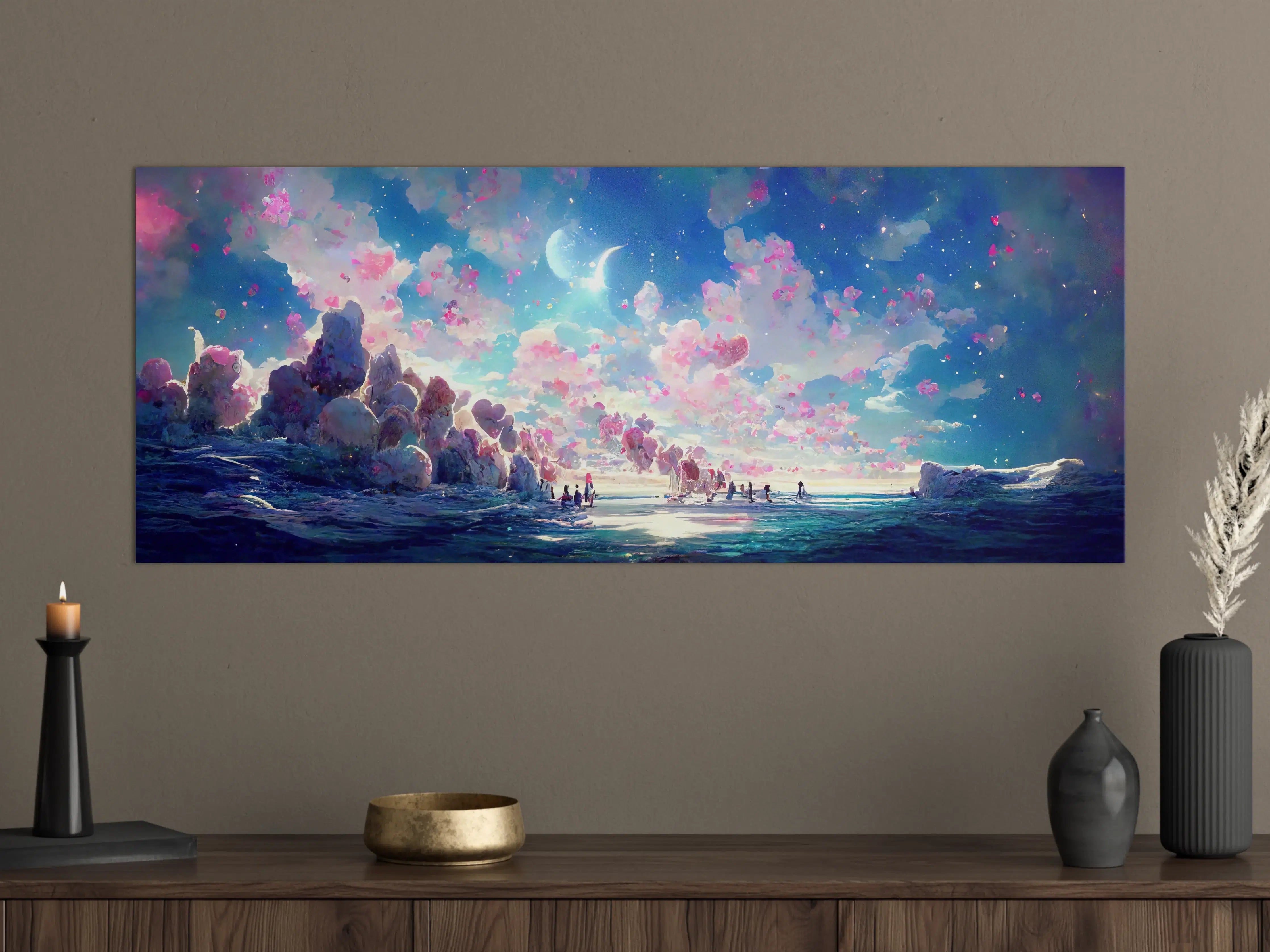 Große Wandbilder - Magische Himmelslandschaft Rosa Blau