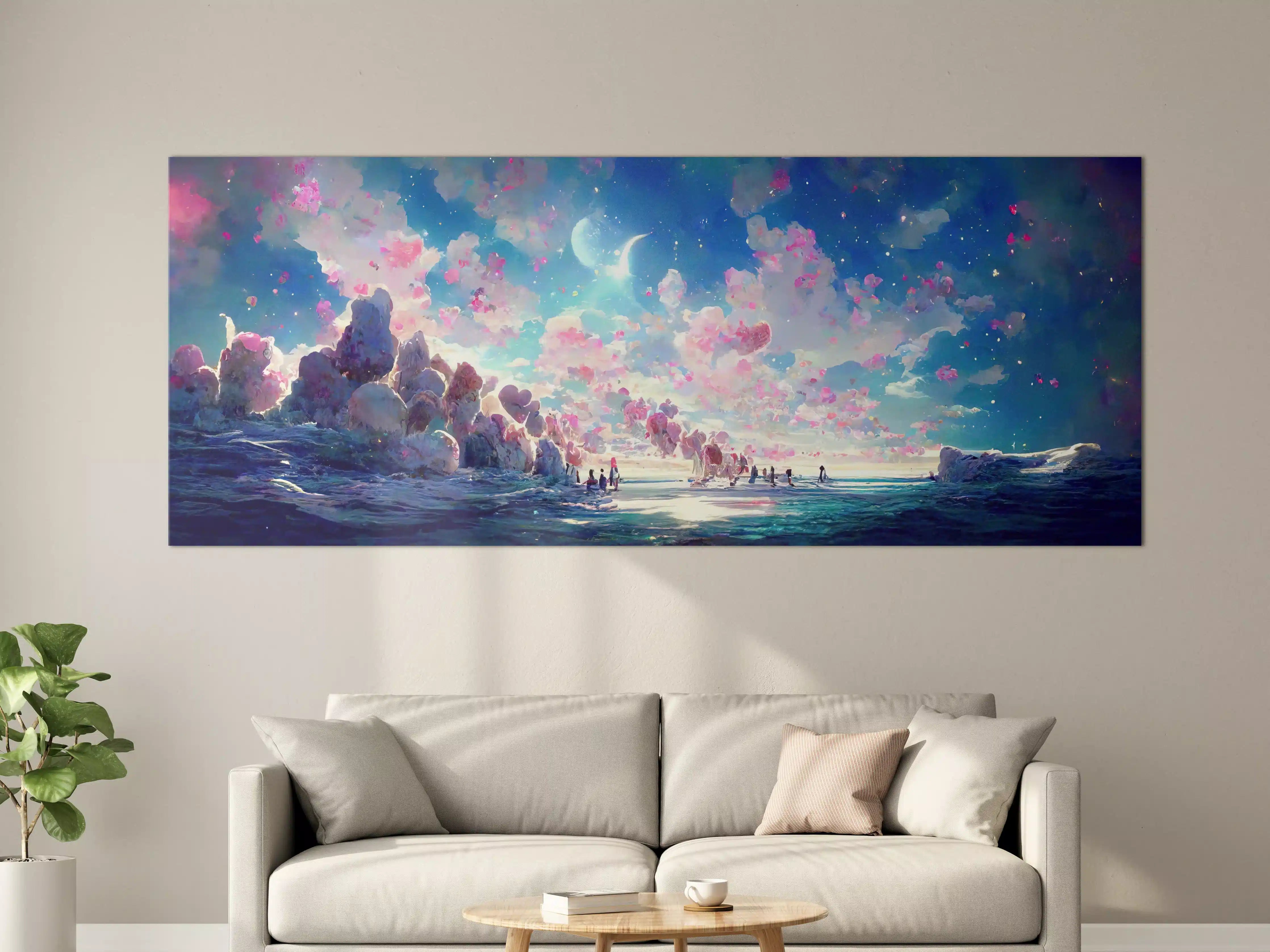 Große Wandbilder - Magische Himmelslandschaft Rosa Blau