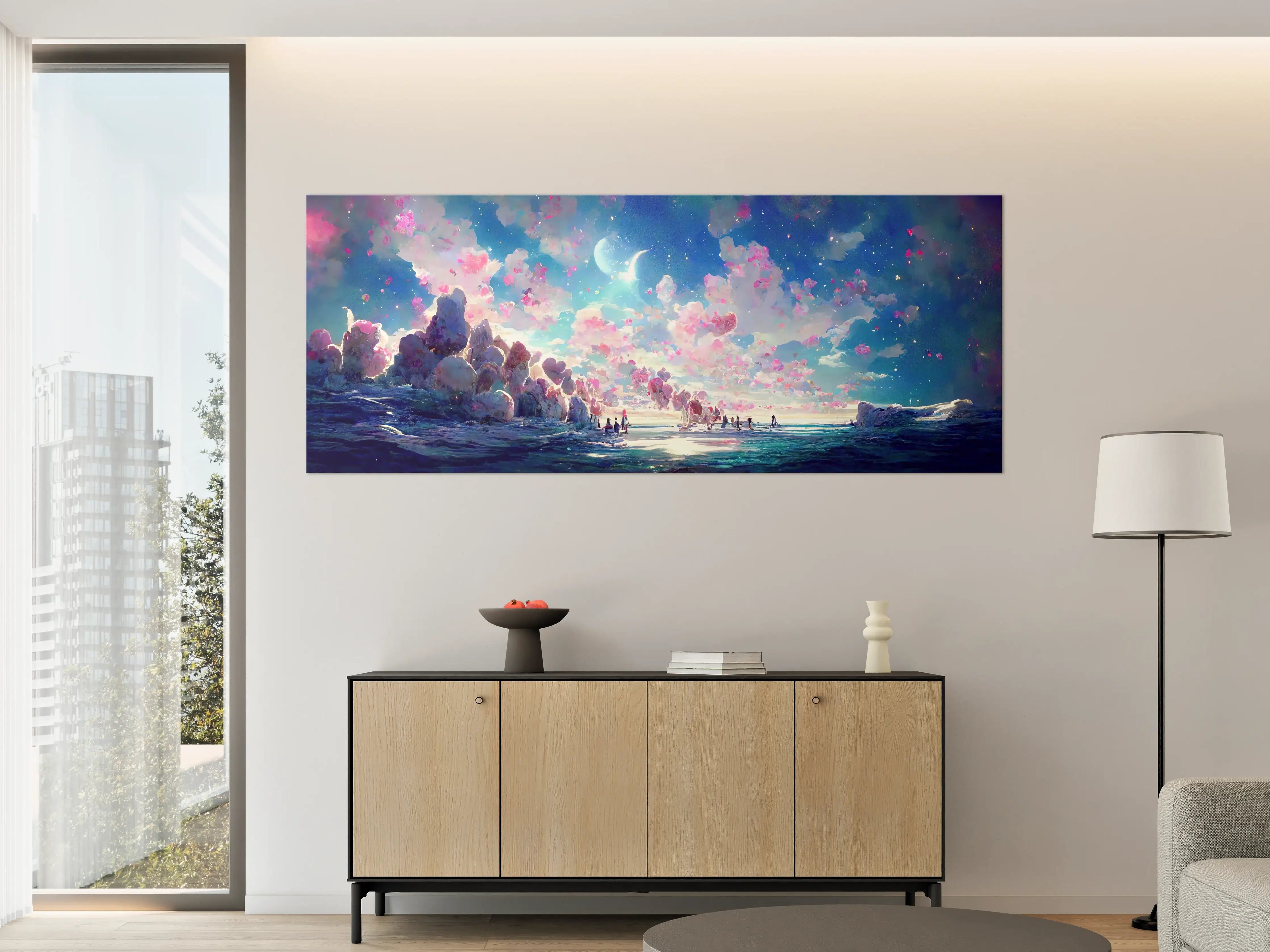 Große Wandbilder - Magische Himmelslandschaft Rosa Blau