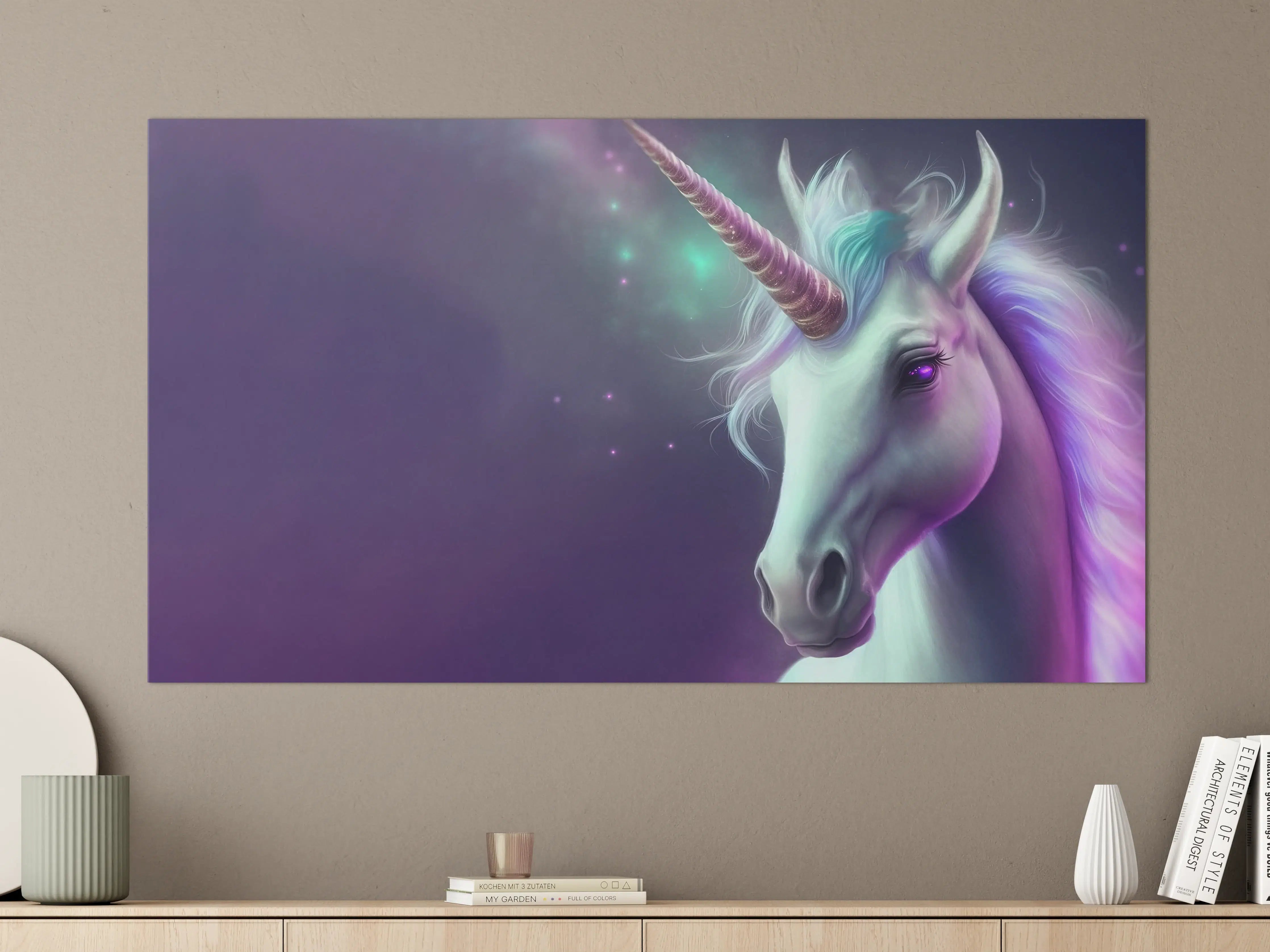 Große Wandbilder - Magischer Einhornhimmel in Pastellfarben