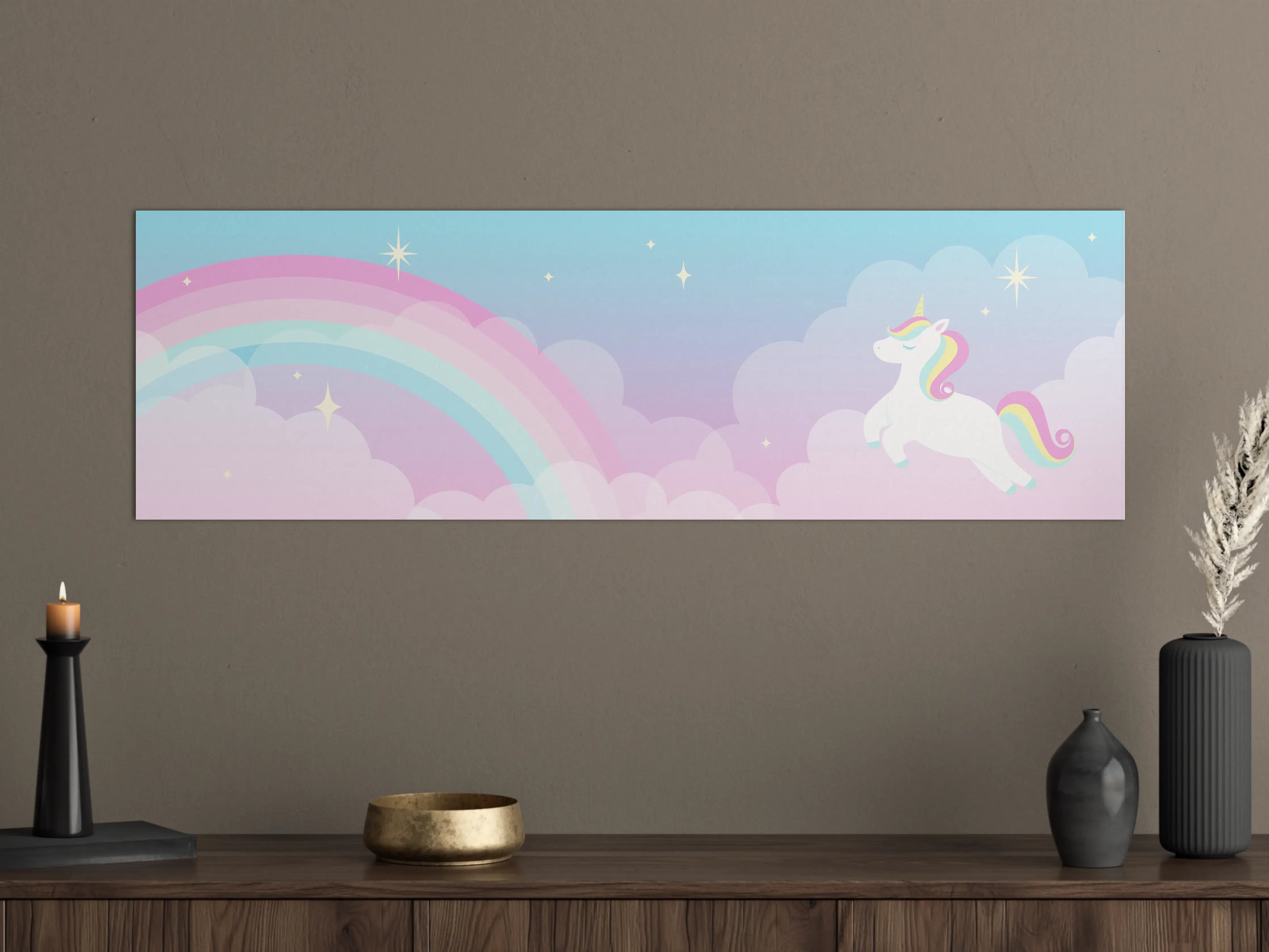 Große Wandbilder - Magischer Regenbogen mit Einhorn