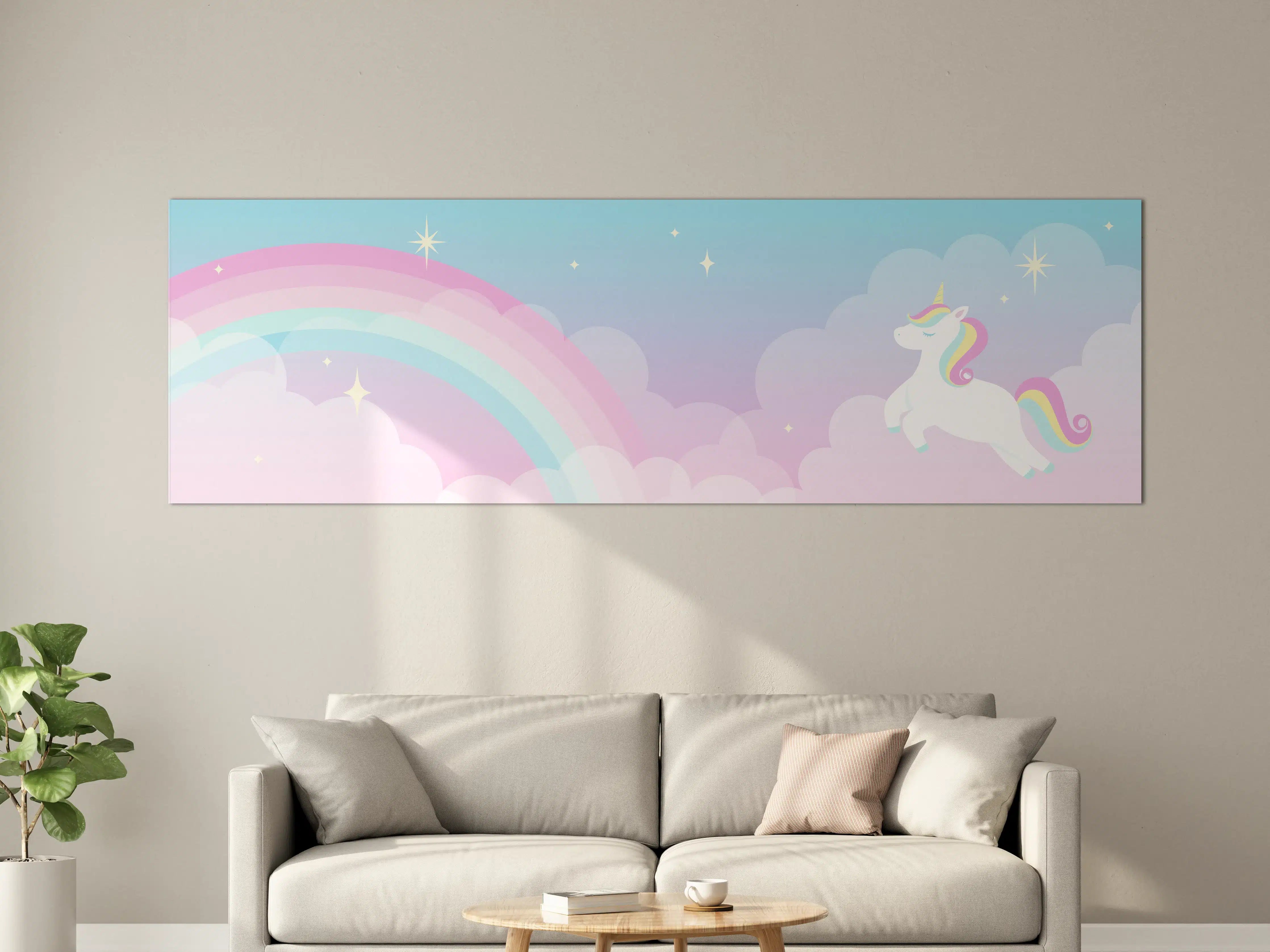 Große Wandbilder - Magischer Regenbogen mit Einhorn