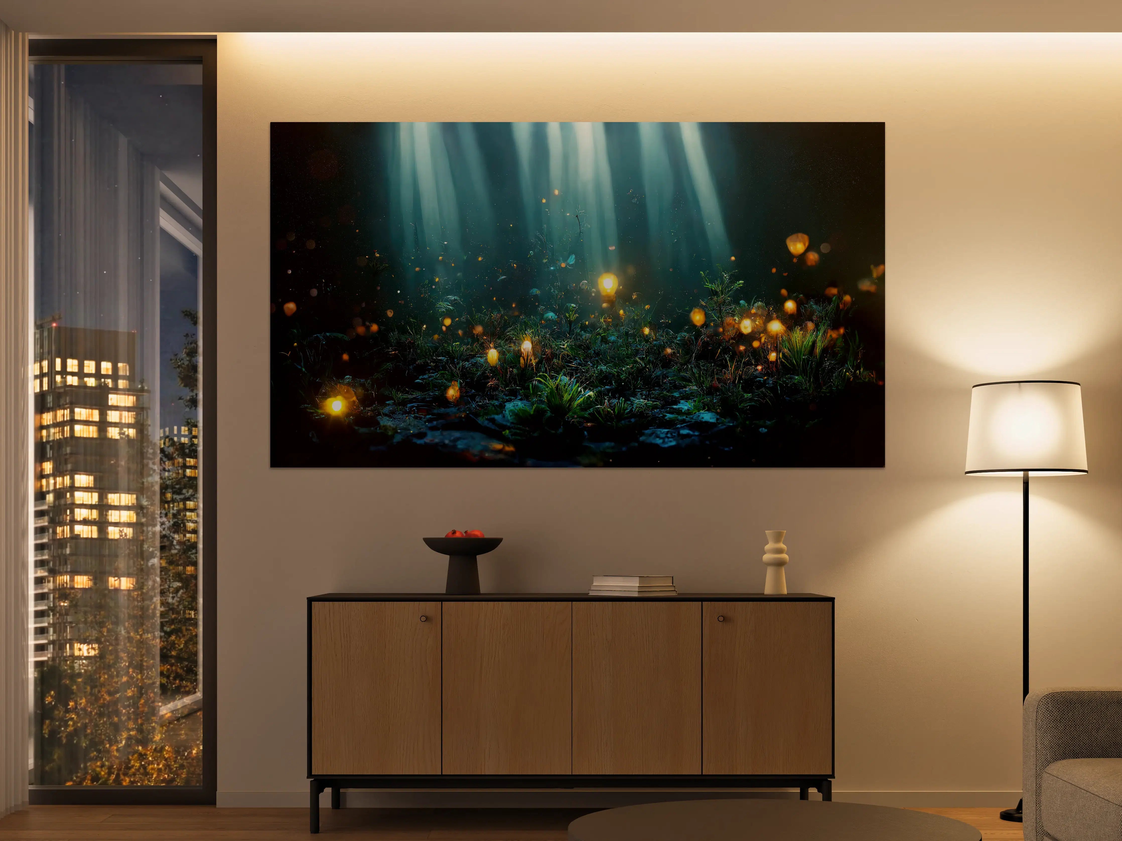 Große Wandbilder - Magisches Unterwasser-Lichtermeer