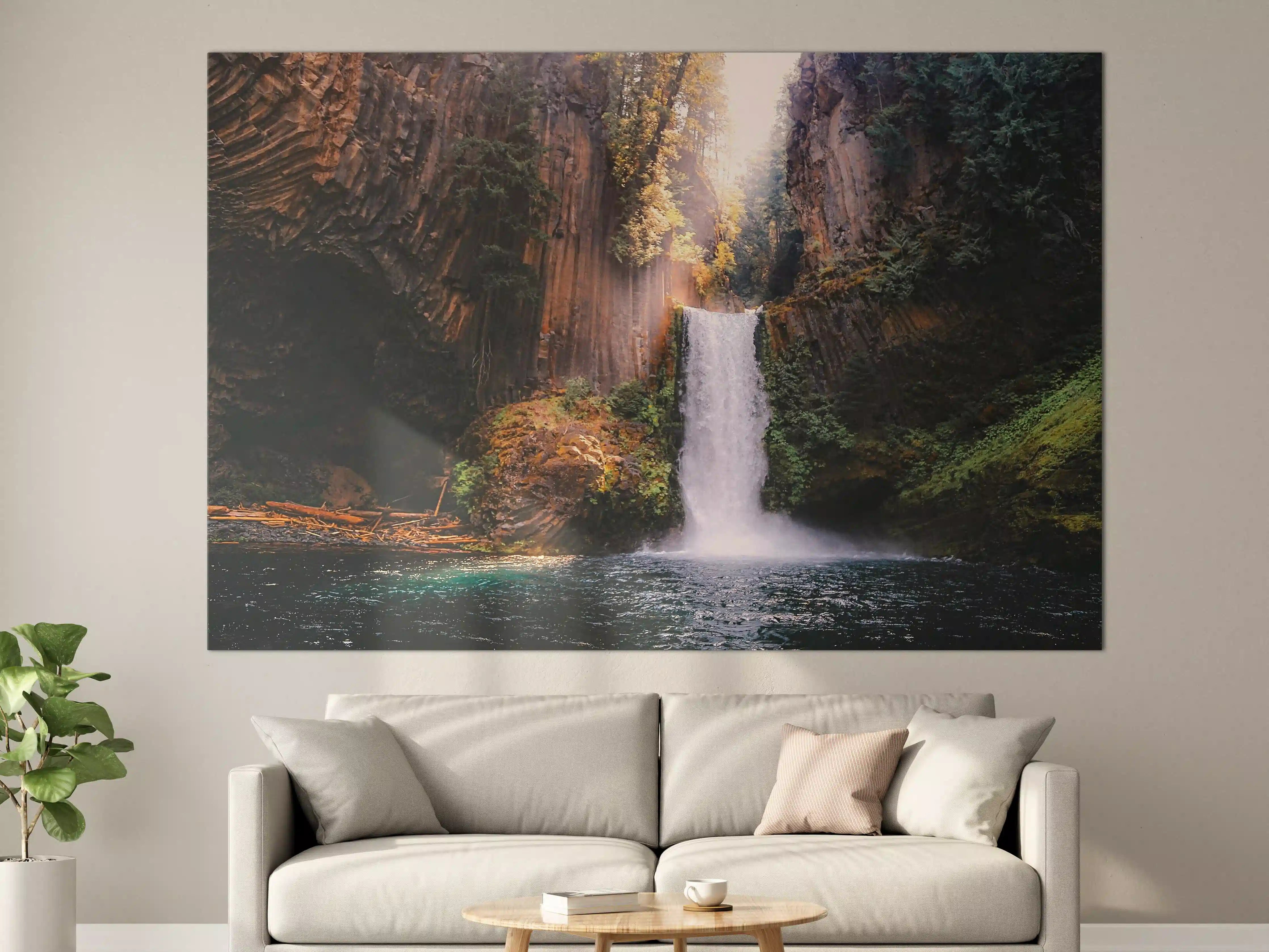 Große Wandbilder - Majestärer Wasserfall inmitten von Natur