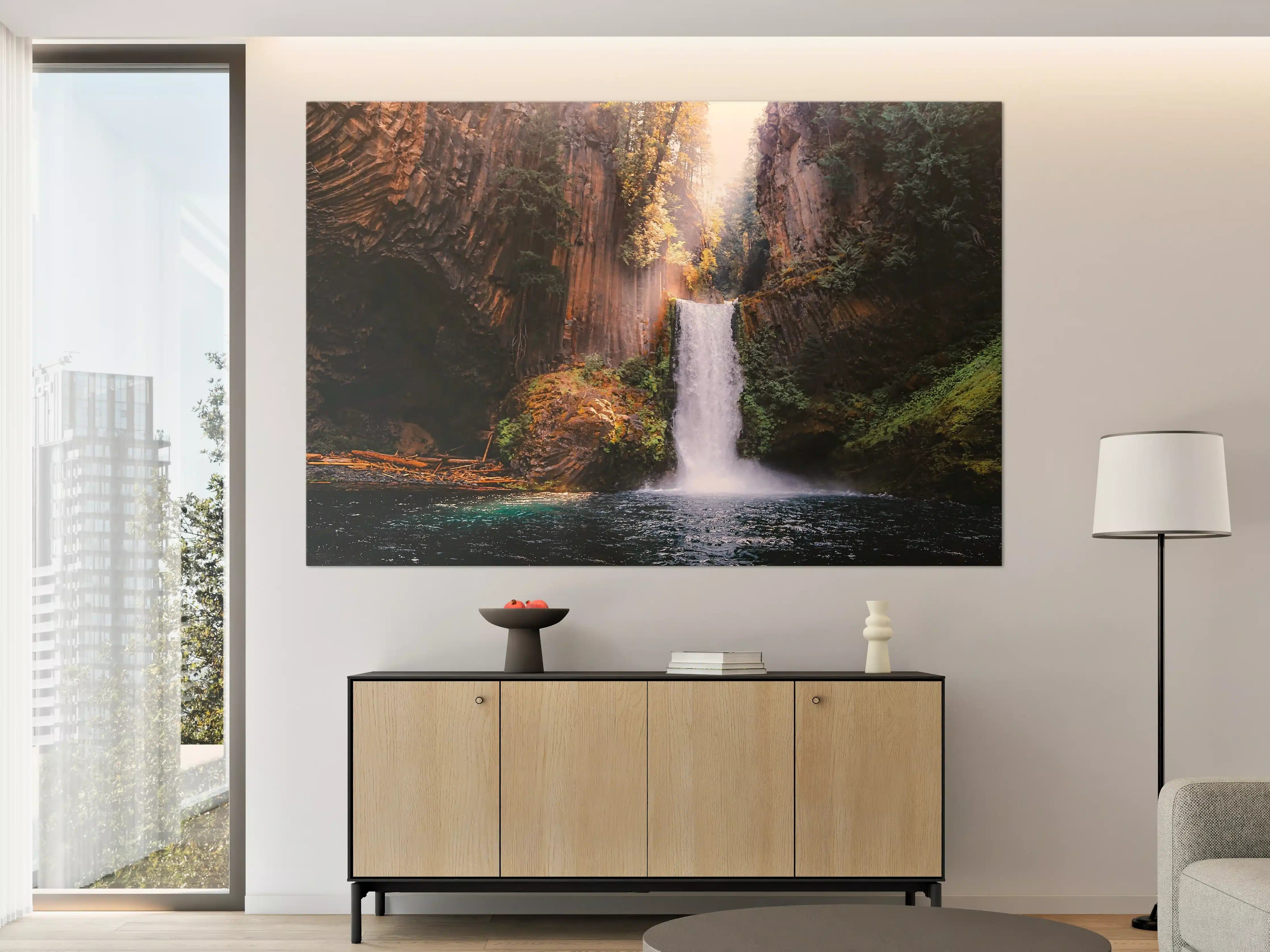 Große Wandbilder - Majestärer Wasserfall inmitten von Natur
