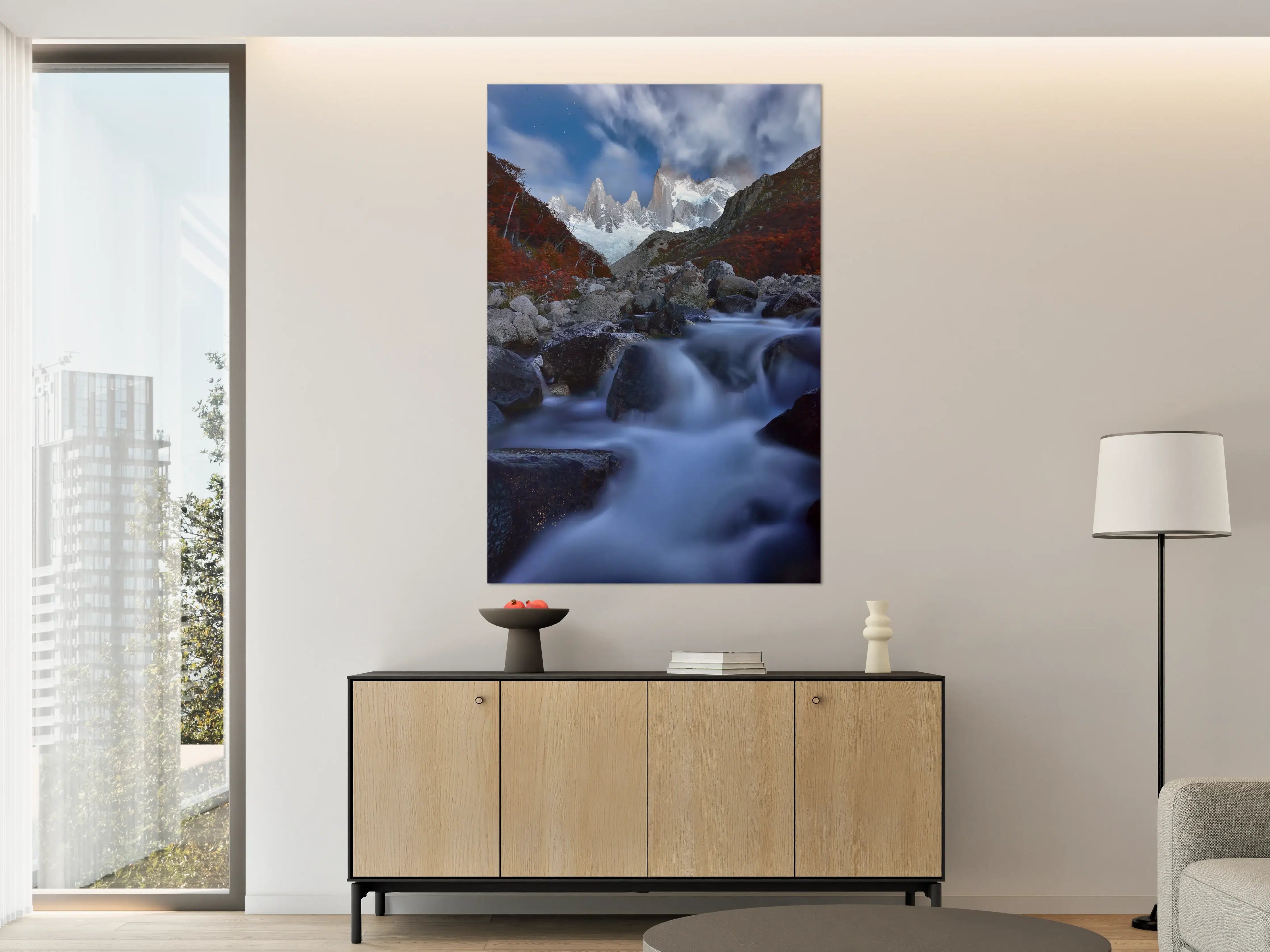 Große Wandbilder - Majestätische Berglandschaft bei Nacht