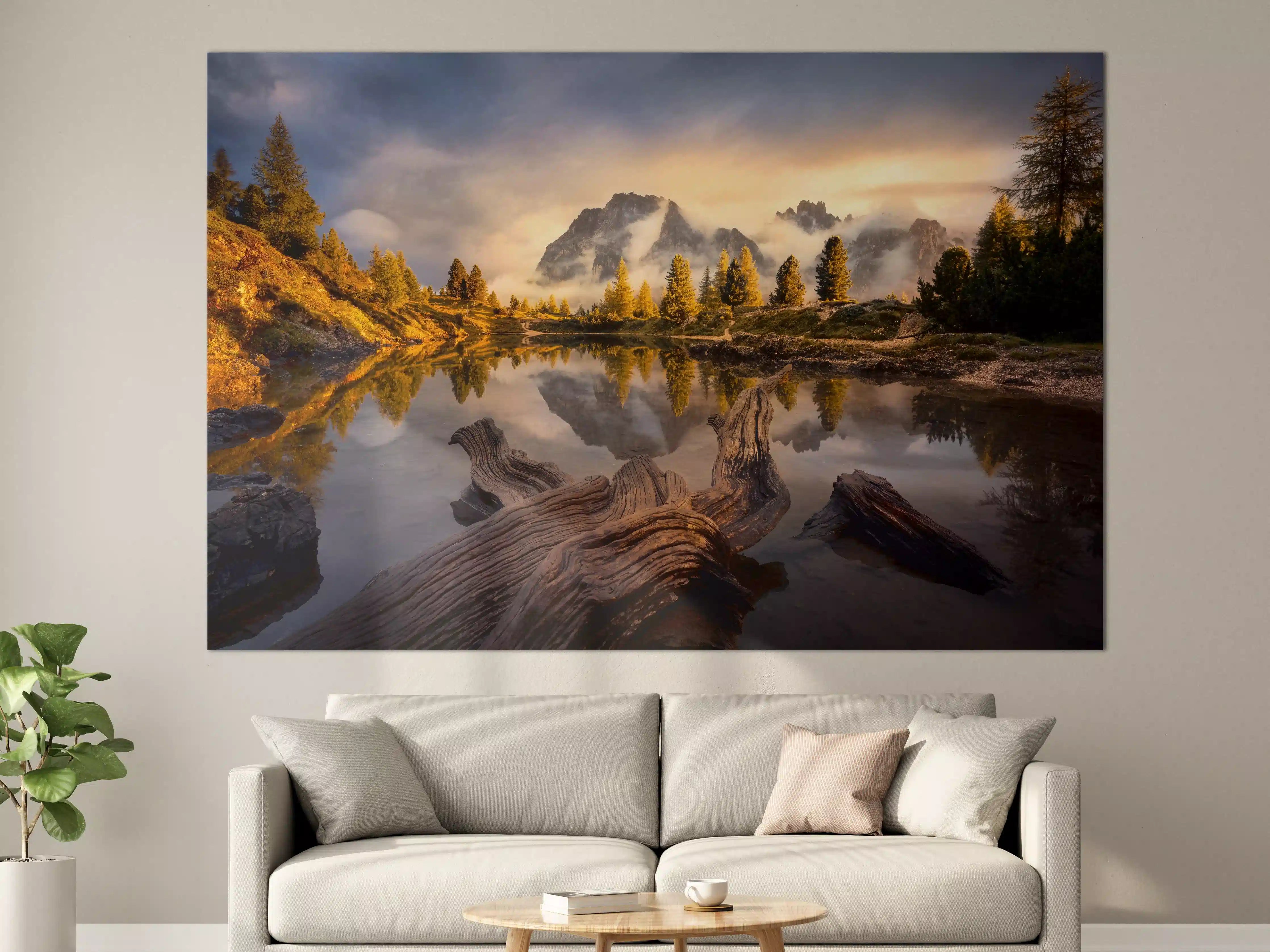 Große Wandbilder - Majestätische Berglandschaft im Sonnenaufgang