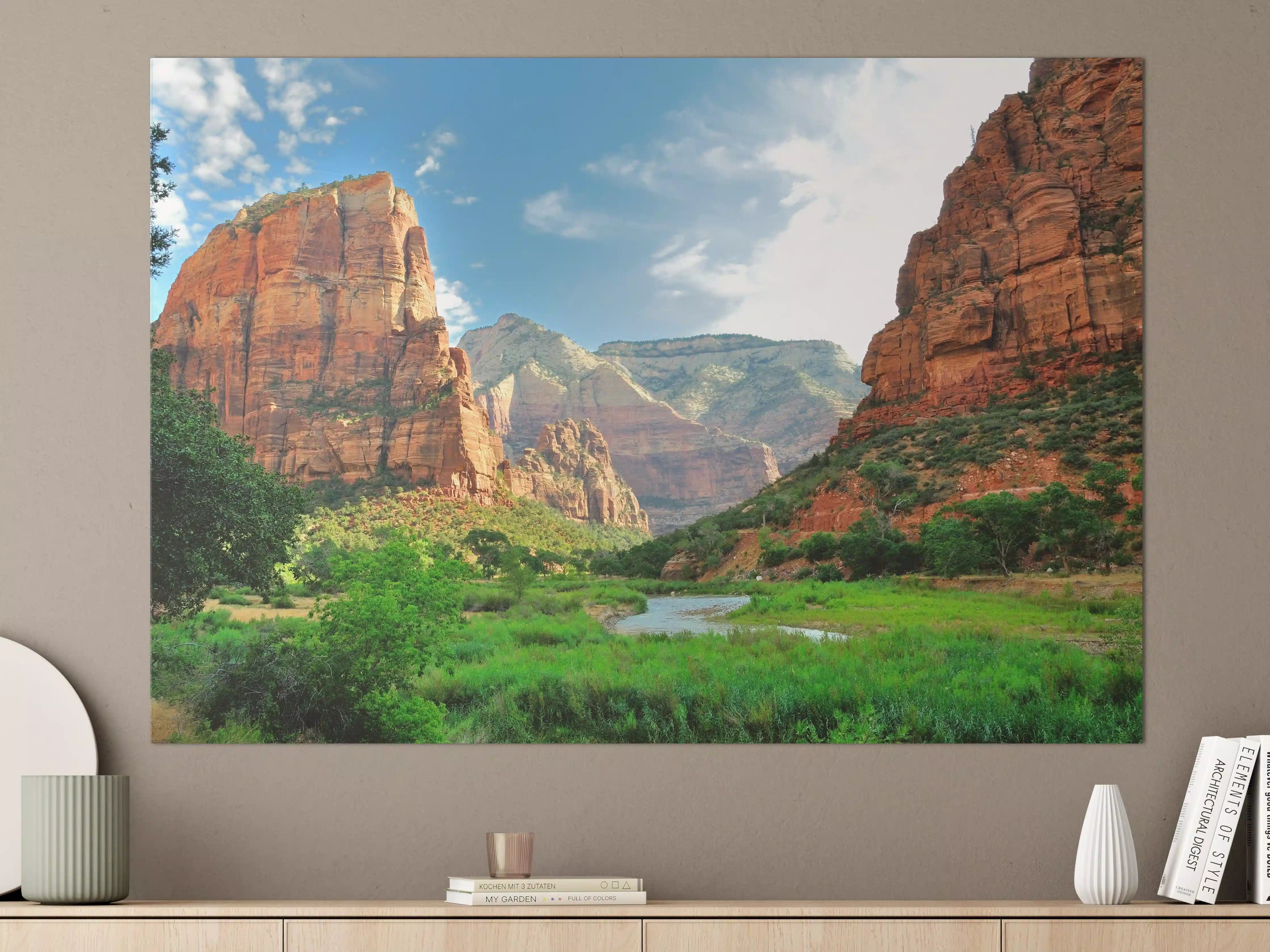 Große Wandbilder - Majestätische Canyonlandschaft mit Fluss