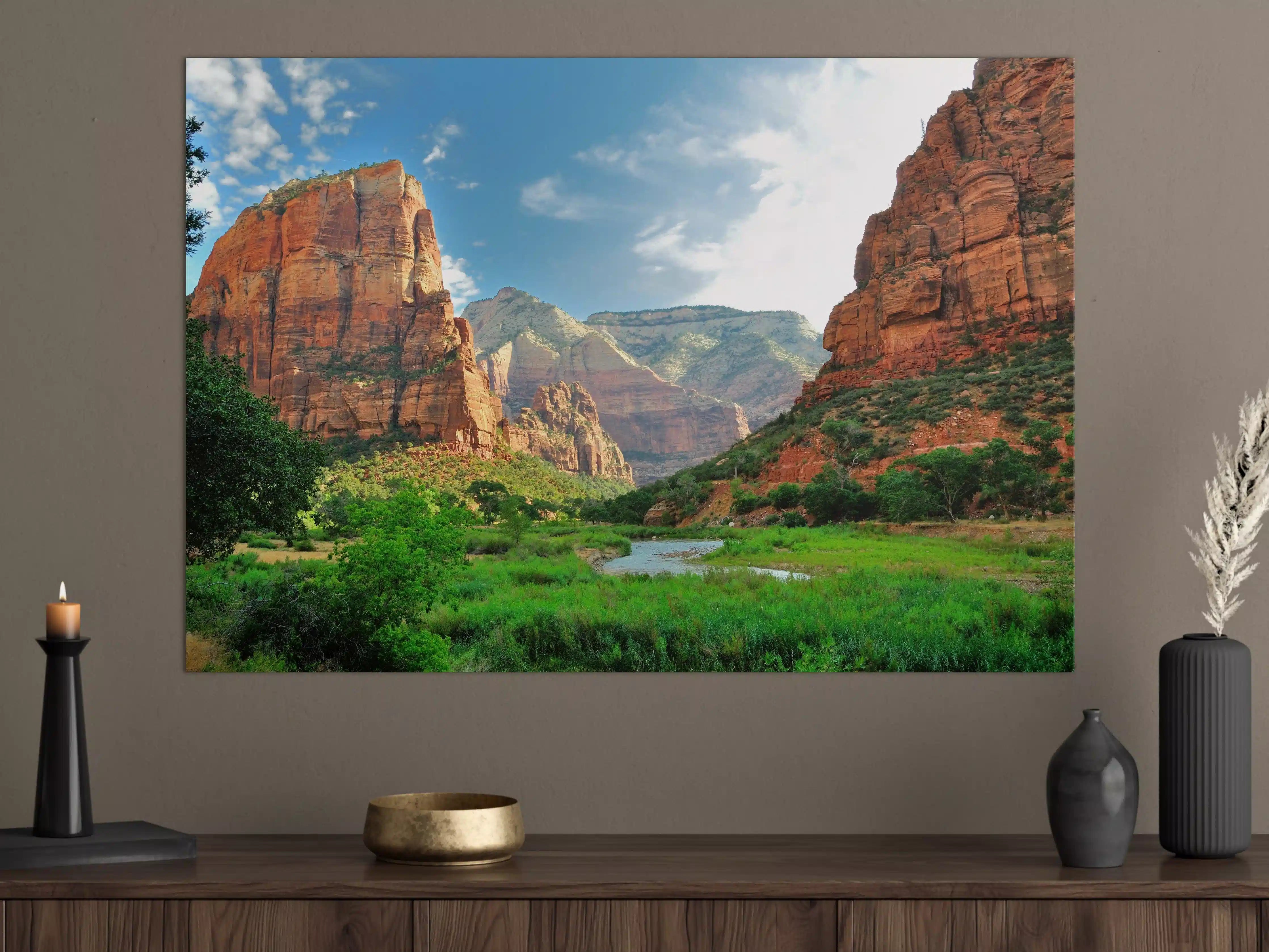 Große Wandbilder - Majestätische Canyonlandschaft mit Fluss
