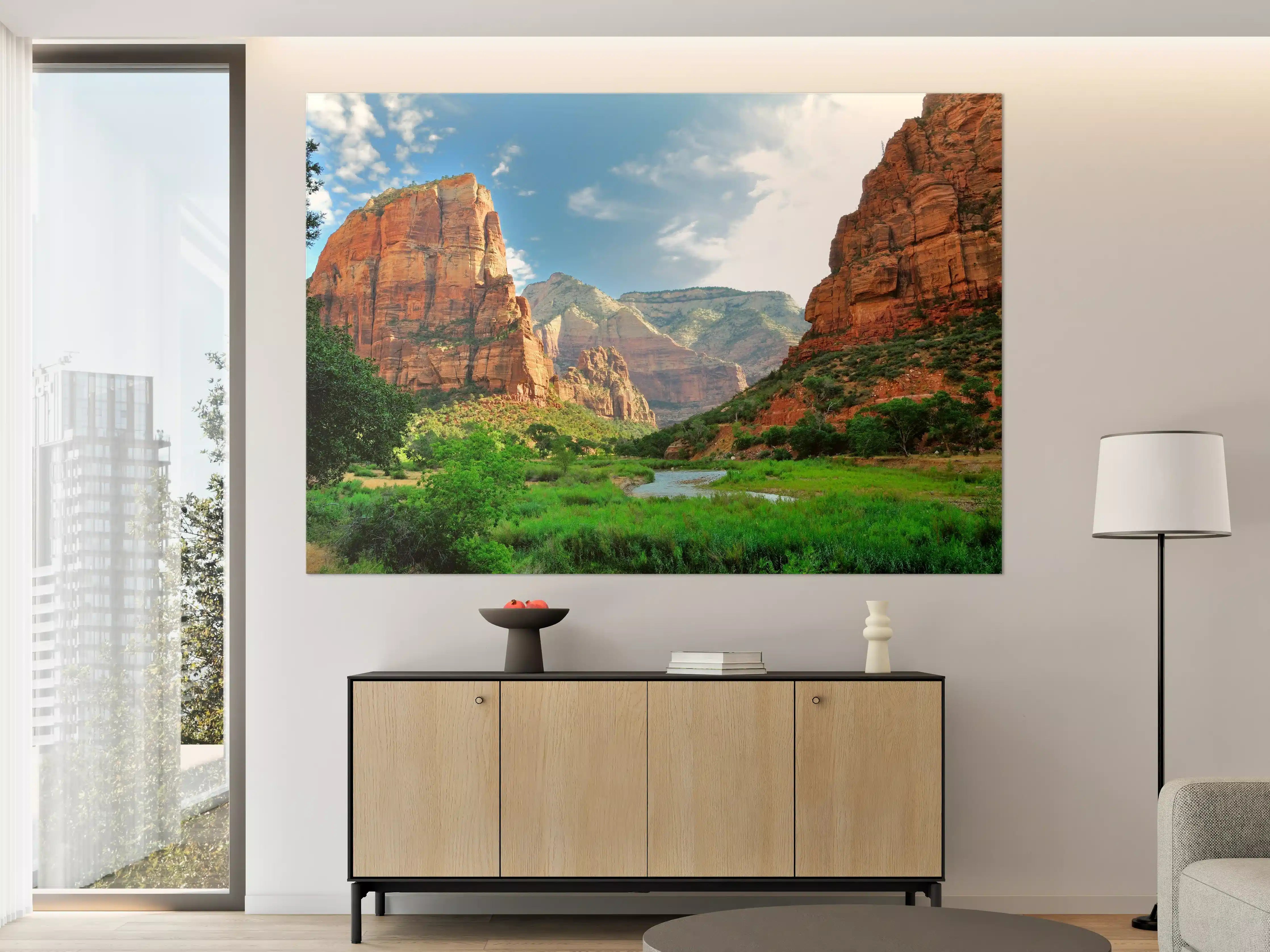 Große Wandbilder - Majestätische Canyonlandschaft mit Fluss
