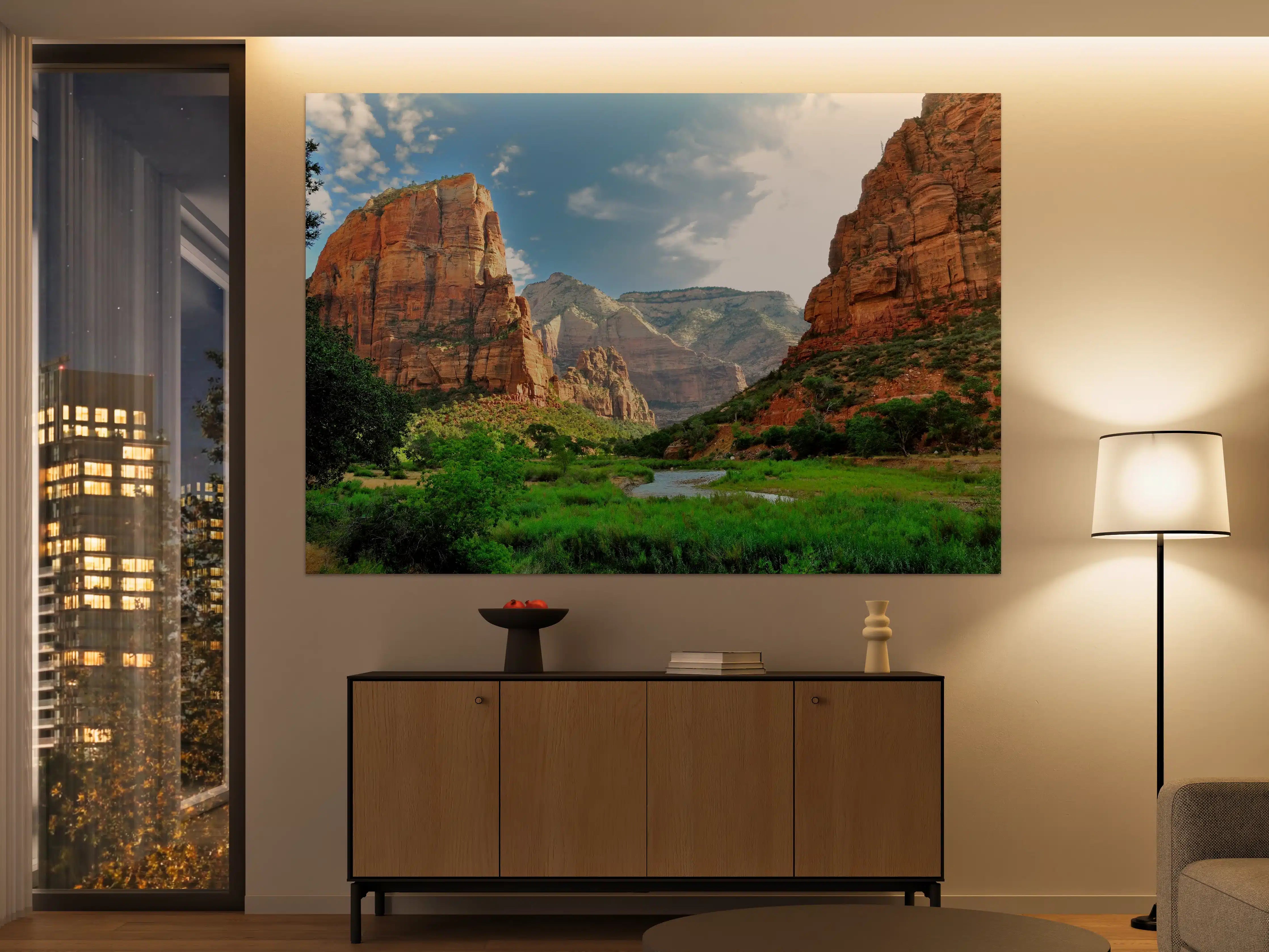 Große Wandbilder - Majestätische Canyonlandschaft mit Fluss