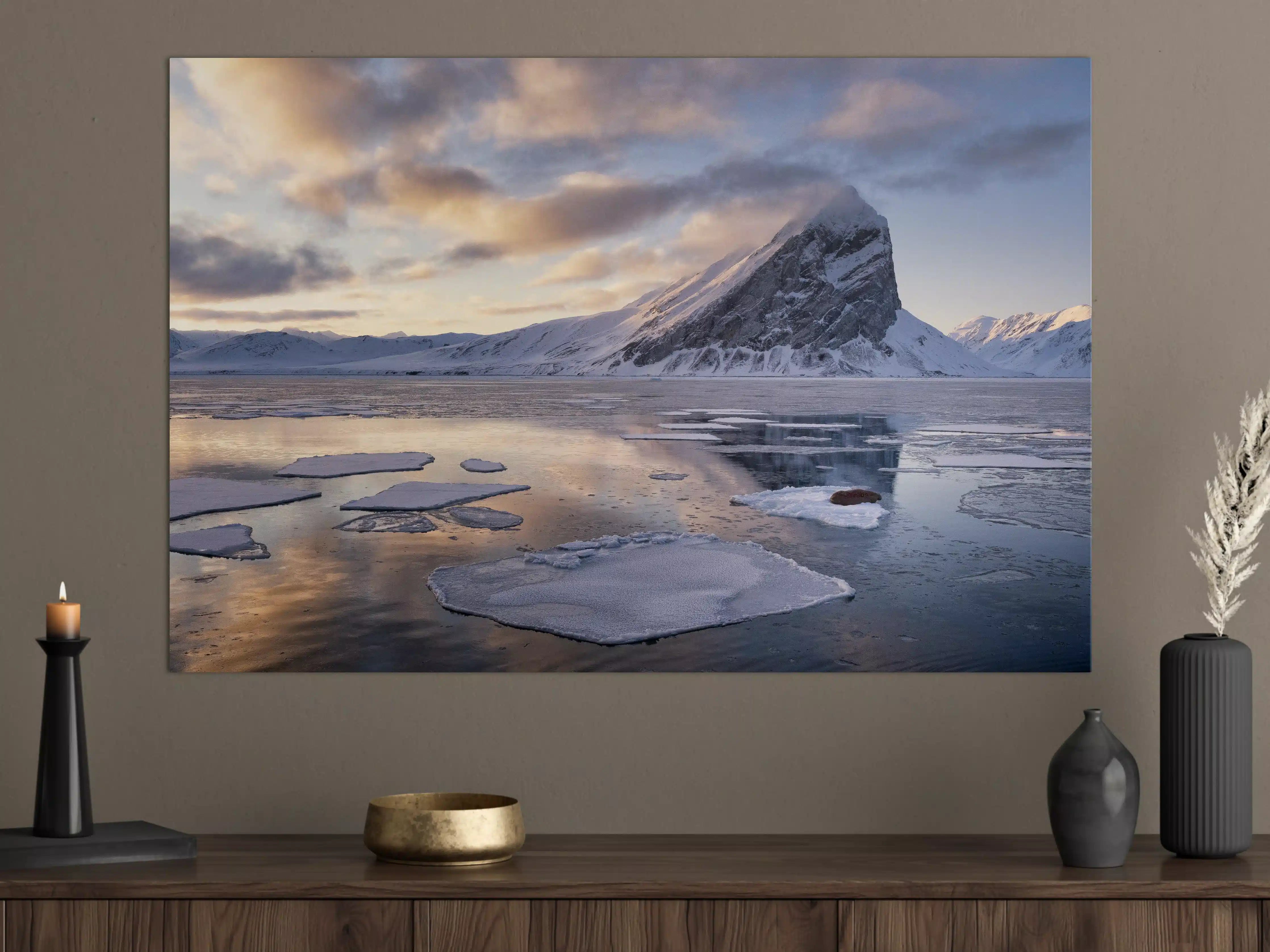 Große Wandbilder - Majestätischer Berg in winterlicher Landschaft