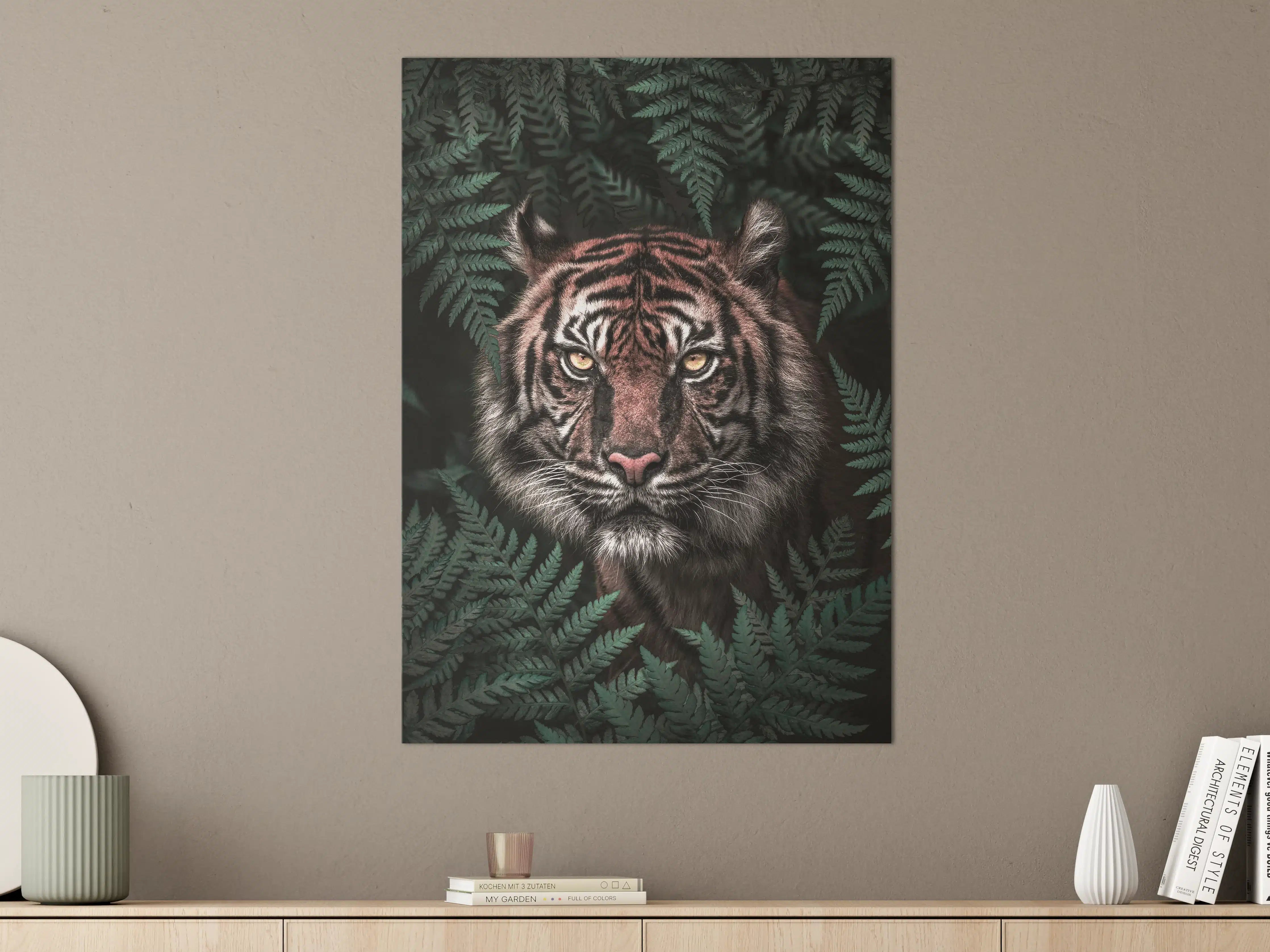 Große Wandbilder - Majestätischer Tiger in Dschungelumgebung