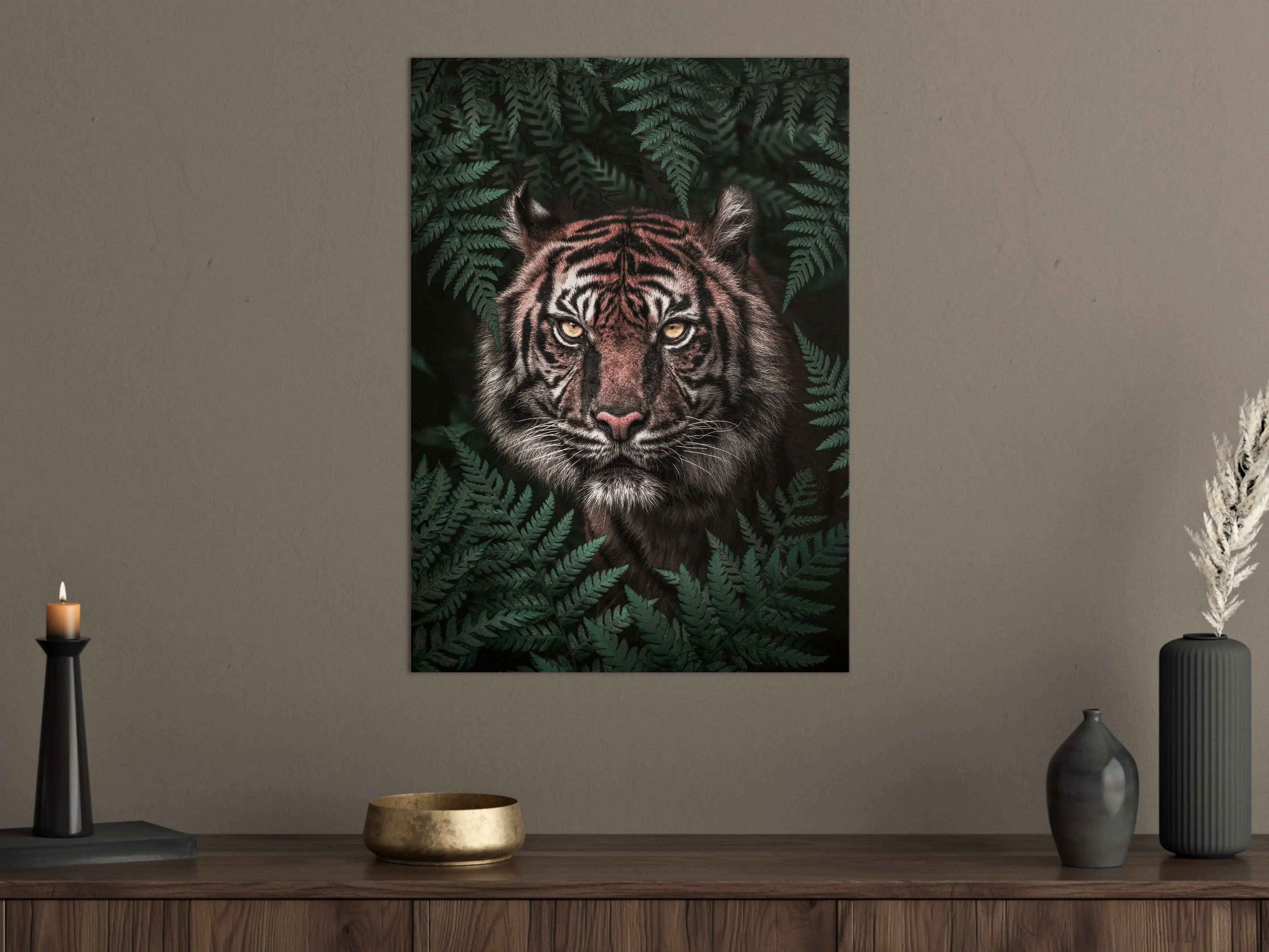 Große Wandbilder - Majestätischer Tiger in Dschungelumgebung