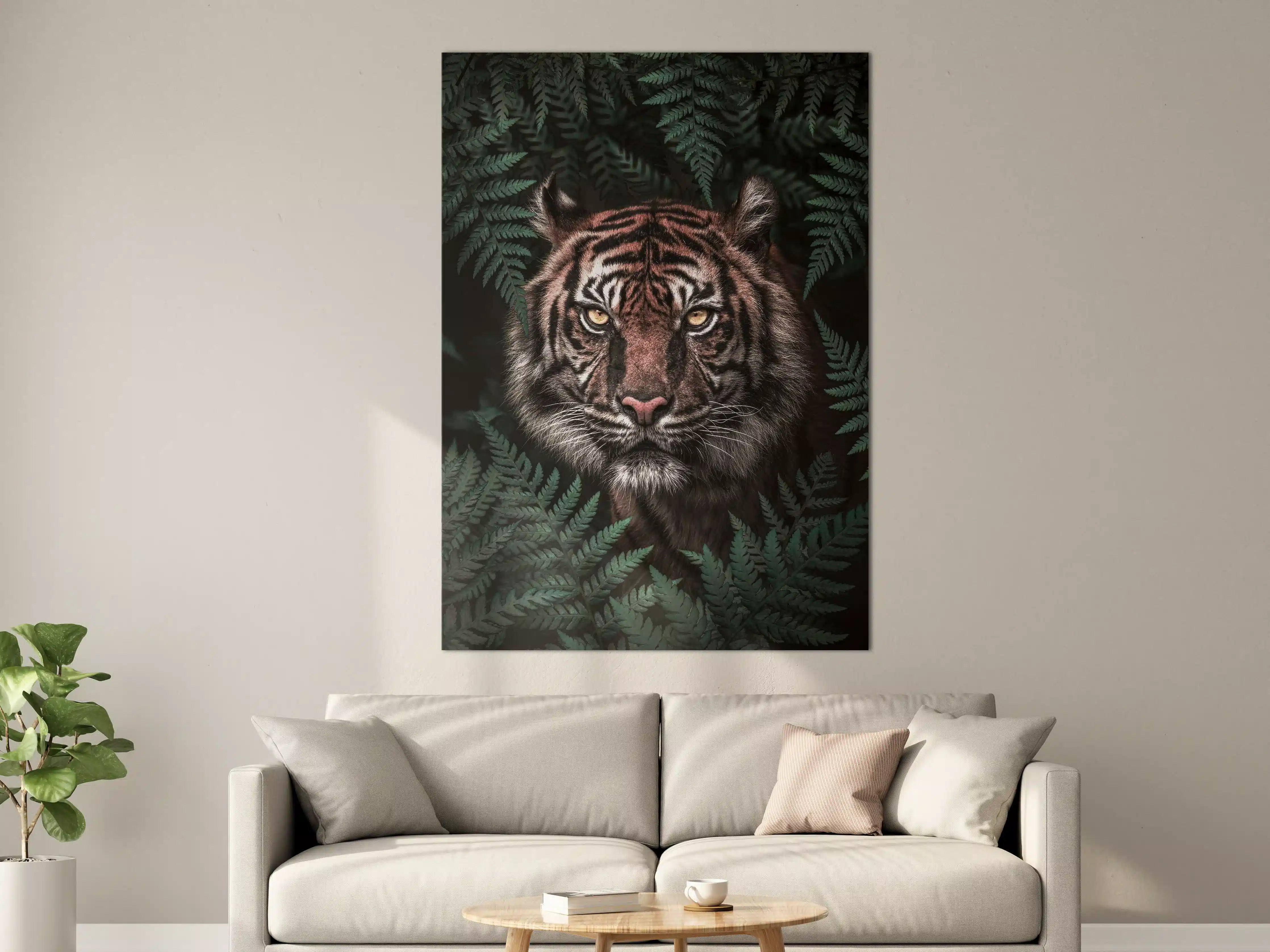Große Wandbilder - Majestätischer Tiger in Dschungelumgebung