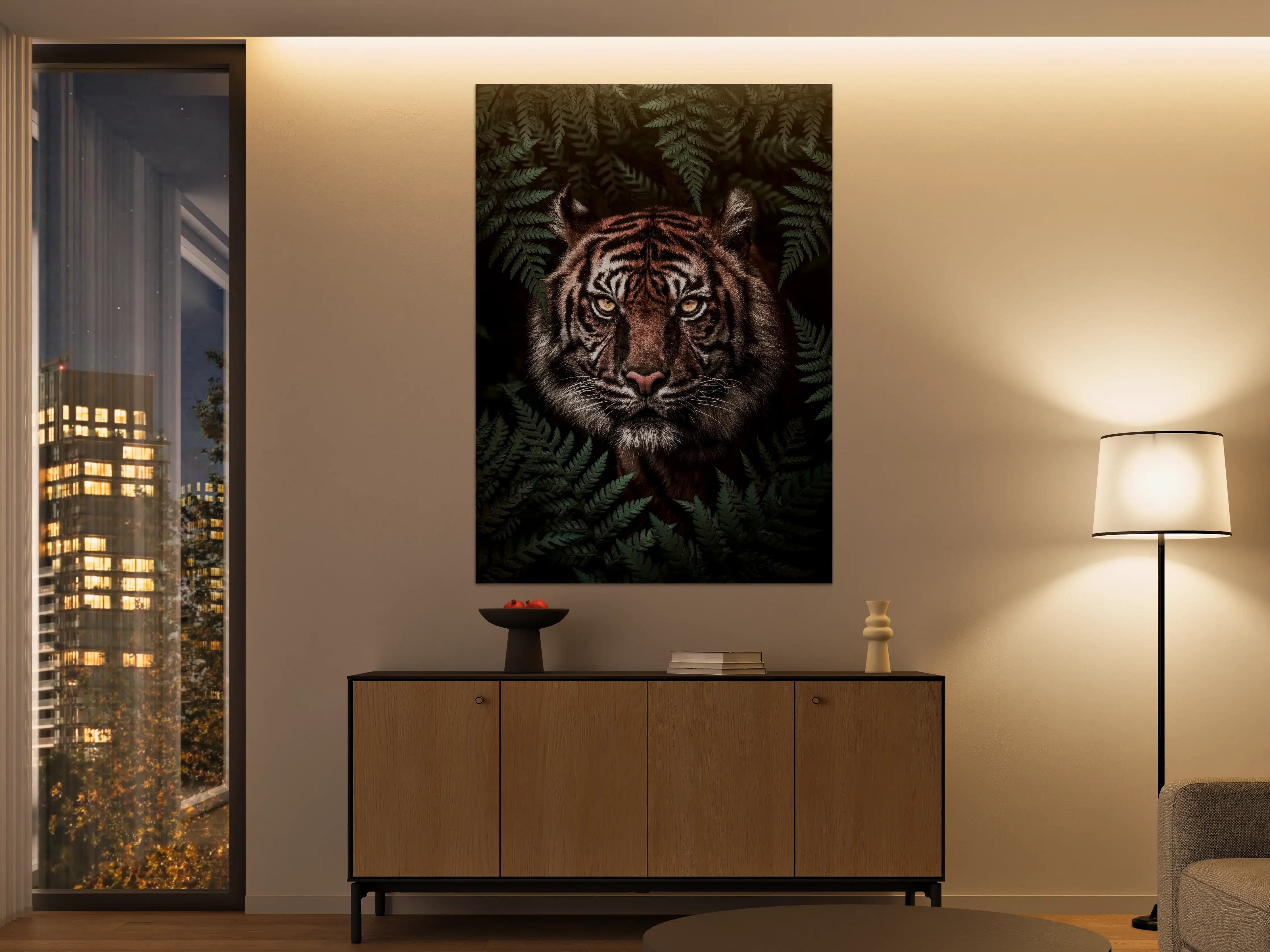 Große Wandbilder - Majestätischer Tiger in Dschungelumgebung
