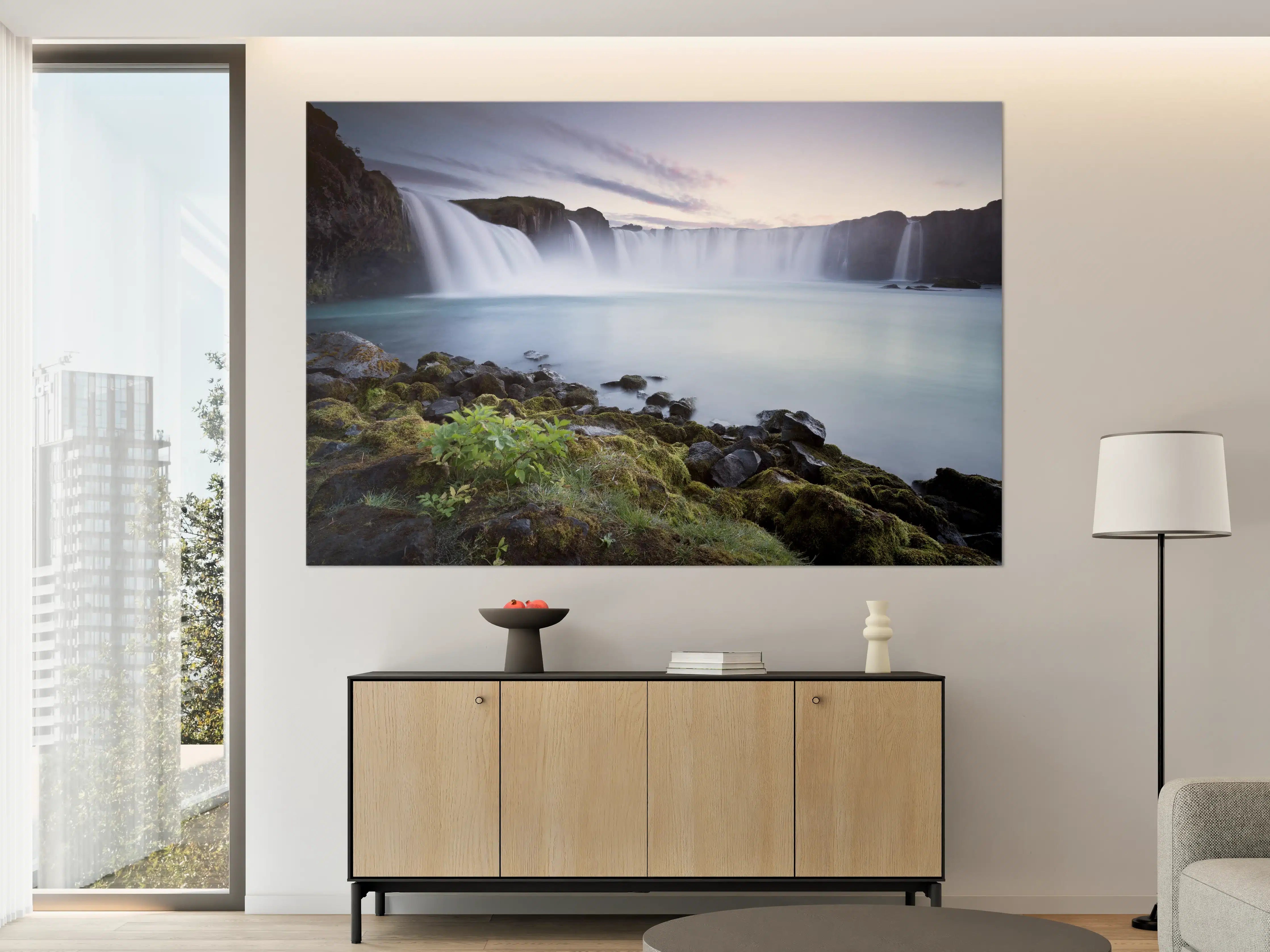 Große Wandbilder - Majestätischer Wasserfall in naturbelassener Umgebung