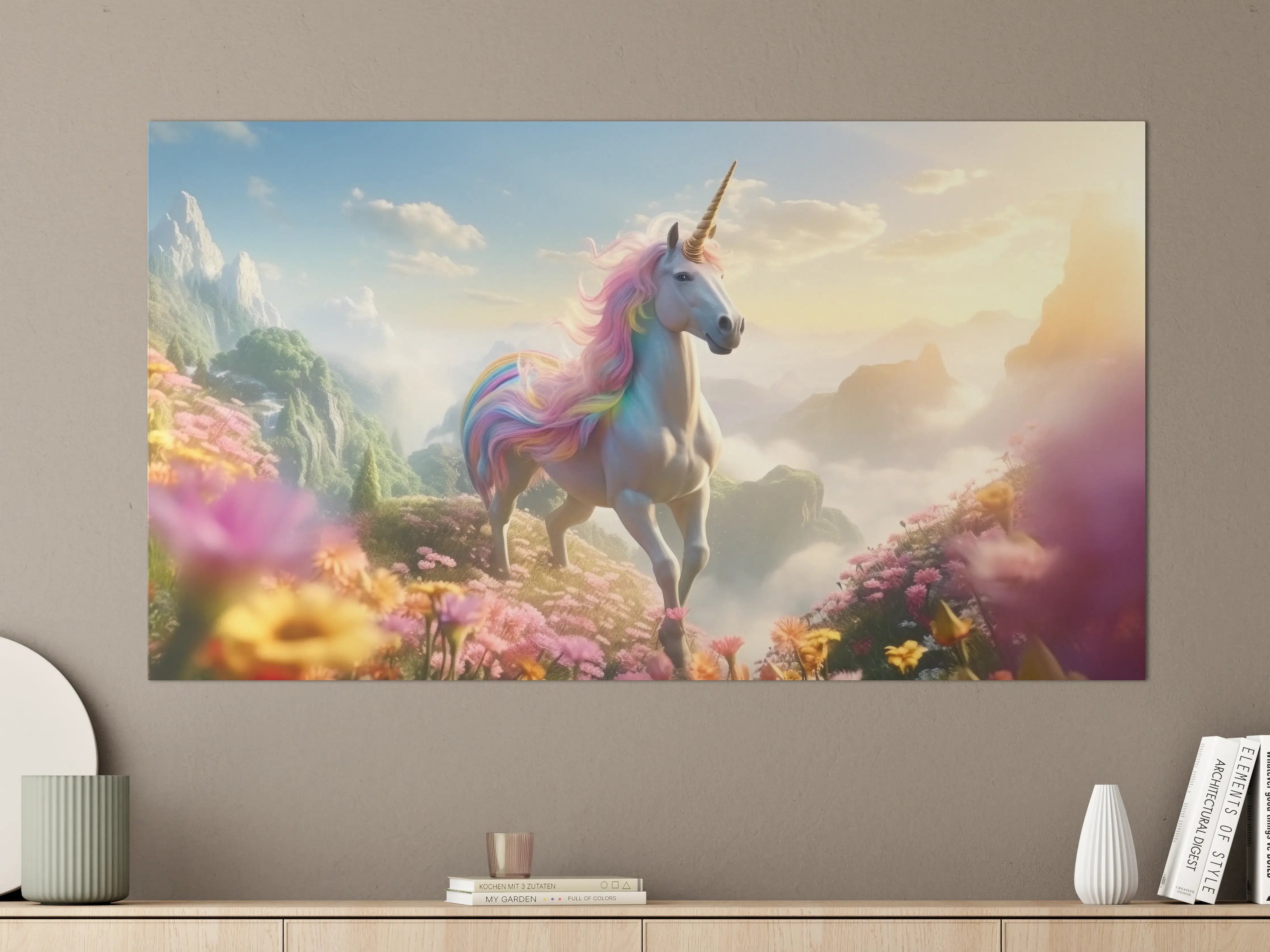 Große Wandbilder - Majestischer Einhorn im märchenhaften Himmel