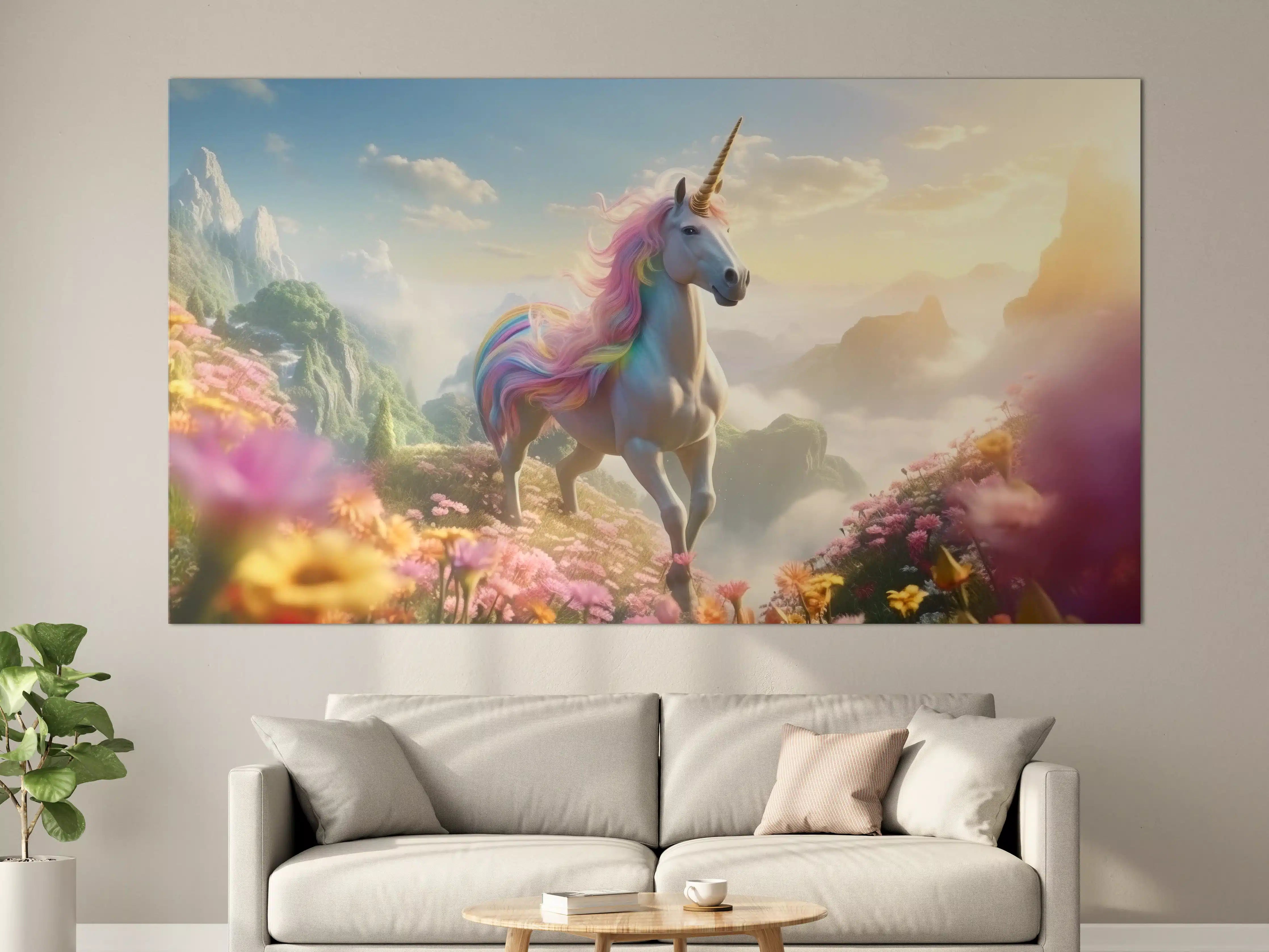 Große Wandbilder - Majestischer Einhorn im märchenhaften Himmel