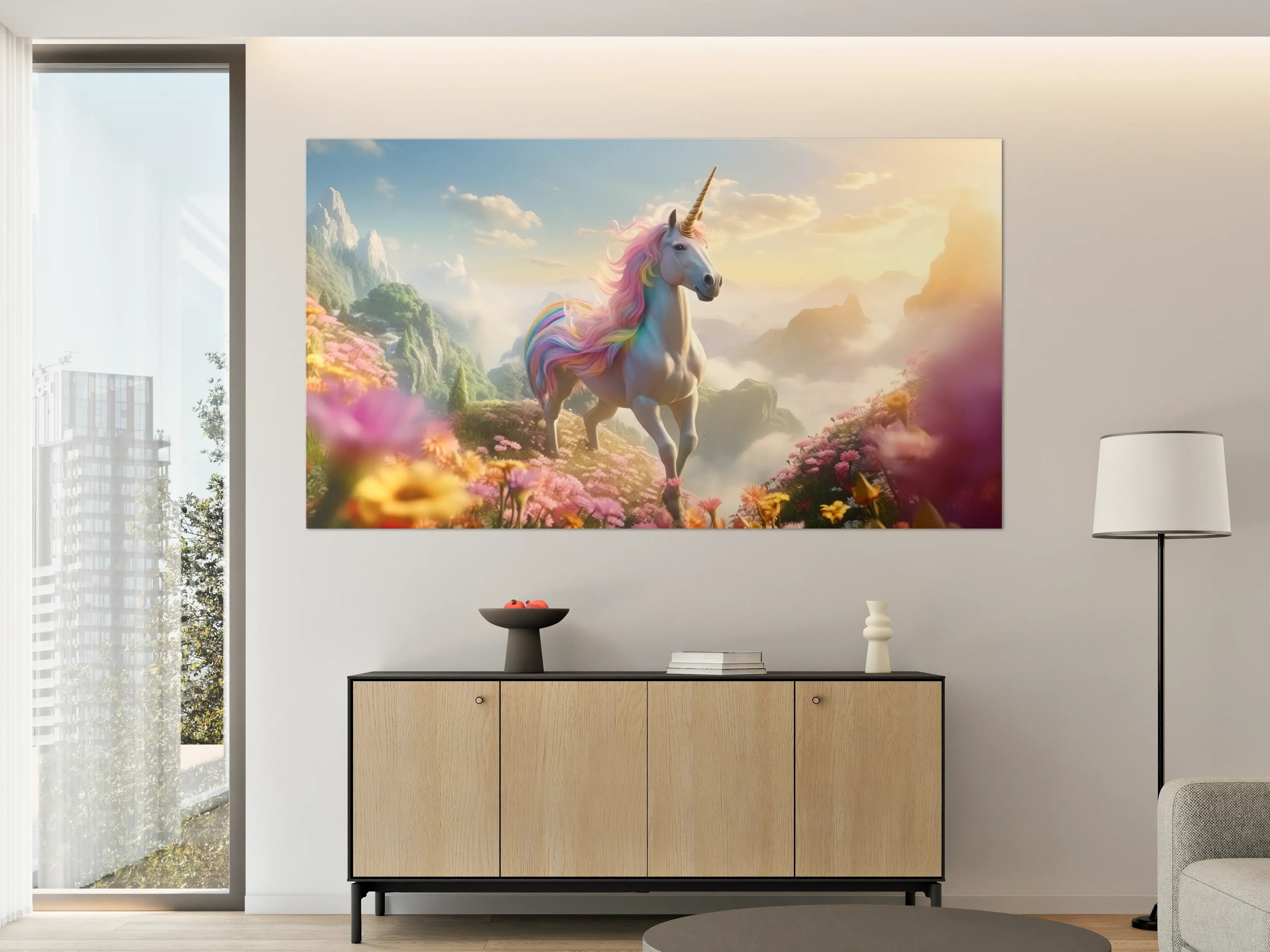 Große Wandbilder - Majestischer Einhorn im märchenhaften Himmel