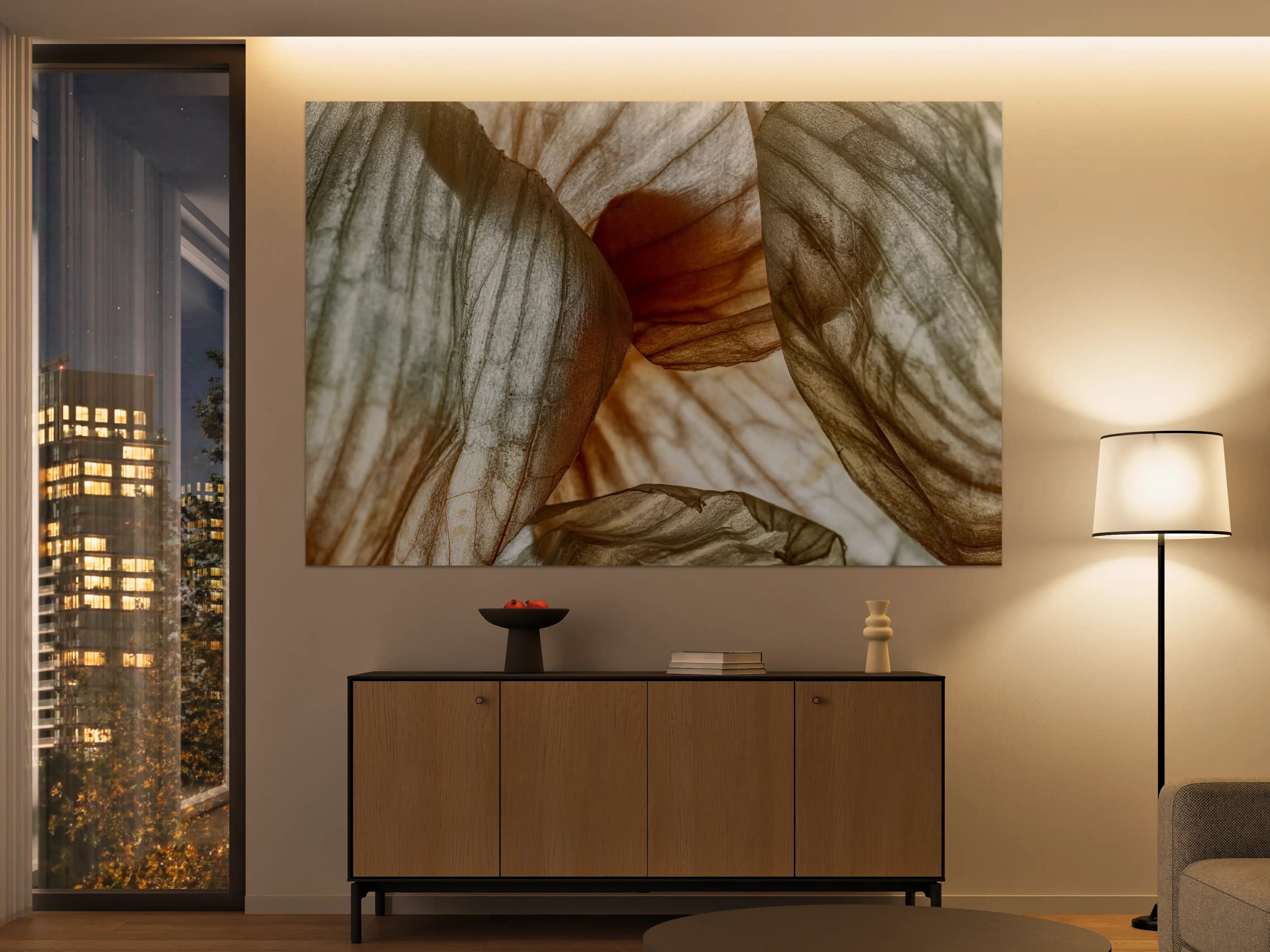 Große Wandbilder - Makrofotografie der Schalenblatttextur einer Zwiebel
