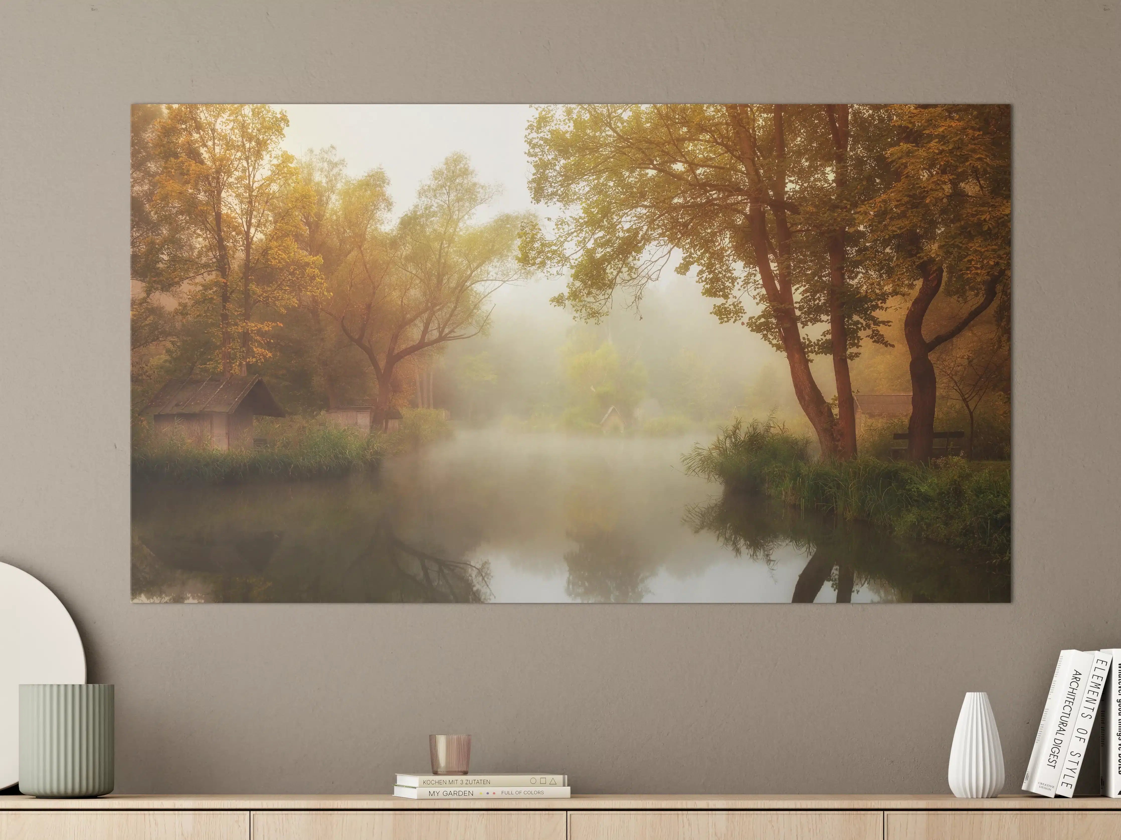 Große Wandbilder - Malerische Herbstlandschaft am Fluss