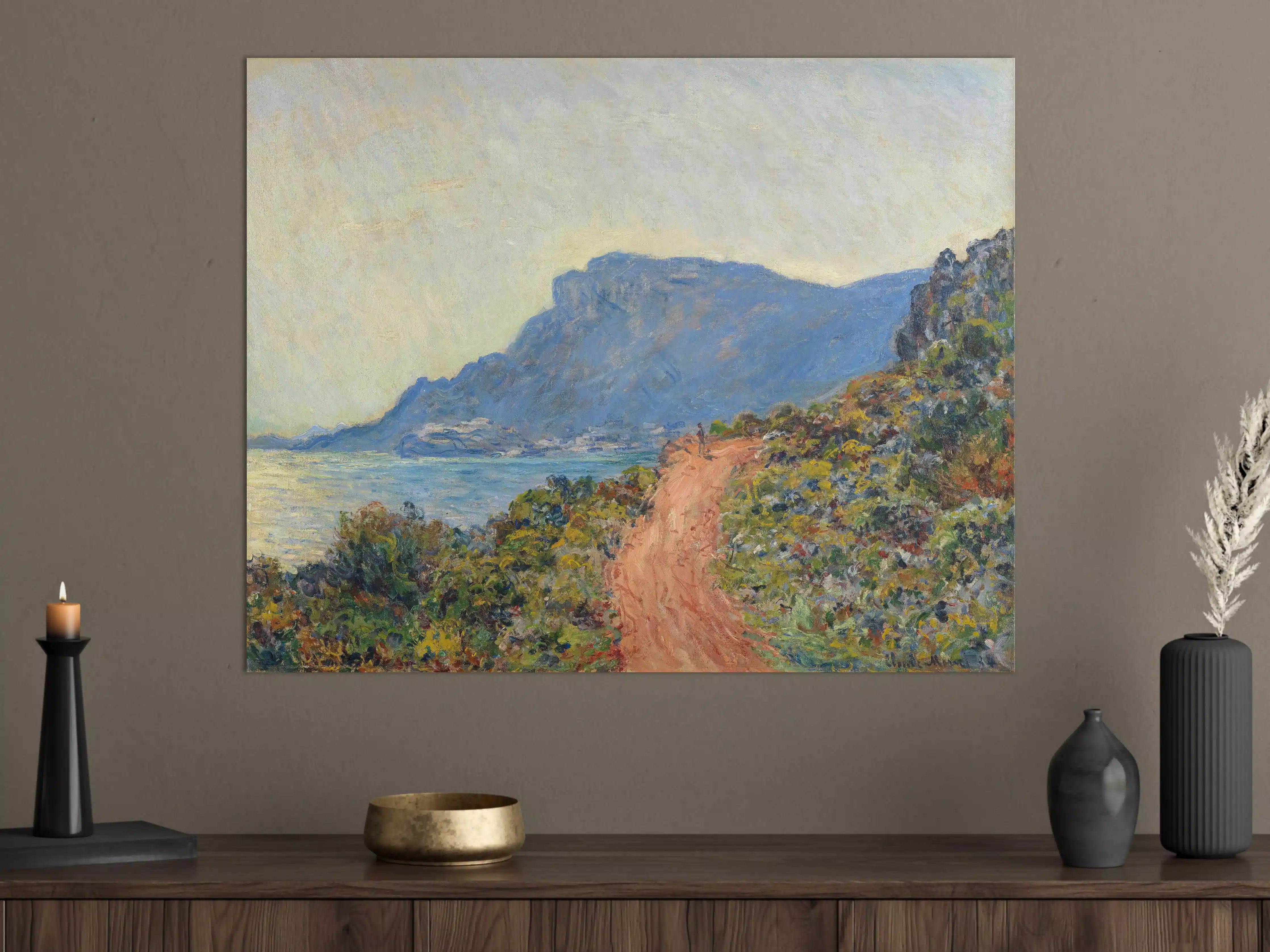 Große Wandbilder - Malerische Küstenlandschaft mit Weg und Bergen