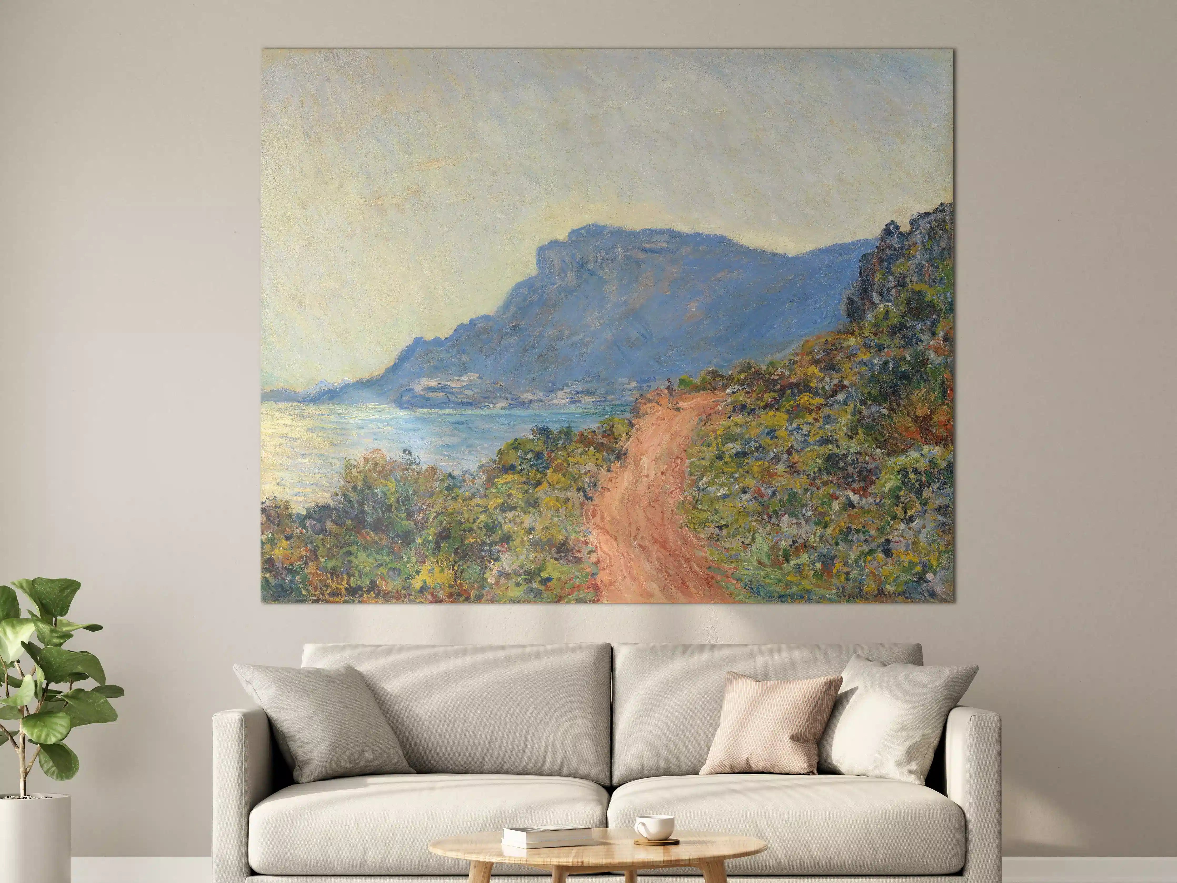 Große Wandbilder - Malerische Küstenlandschaft mit Weg und Bergen
