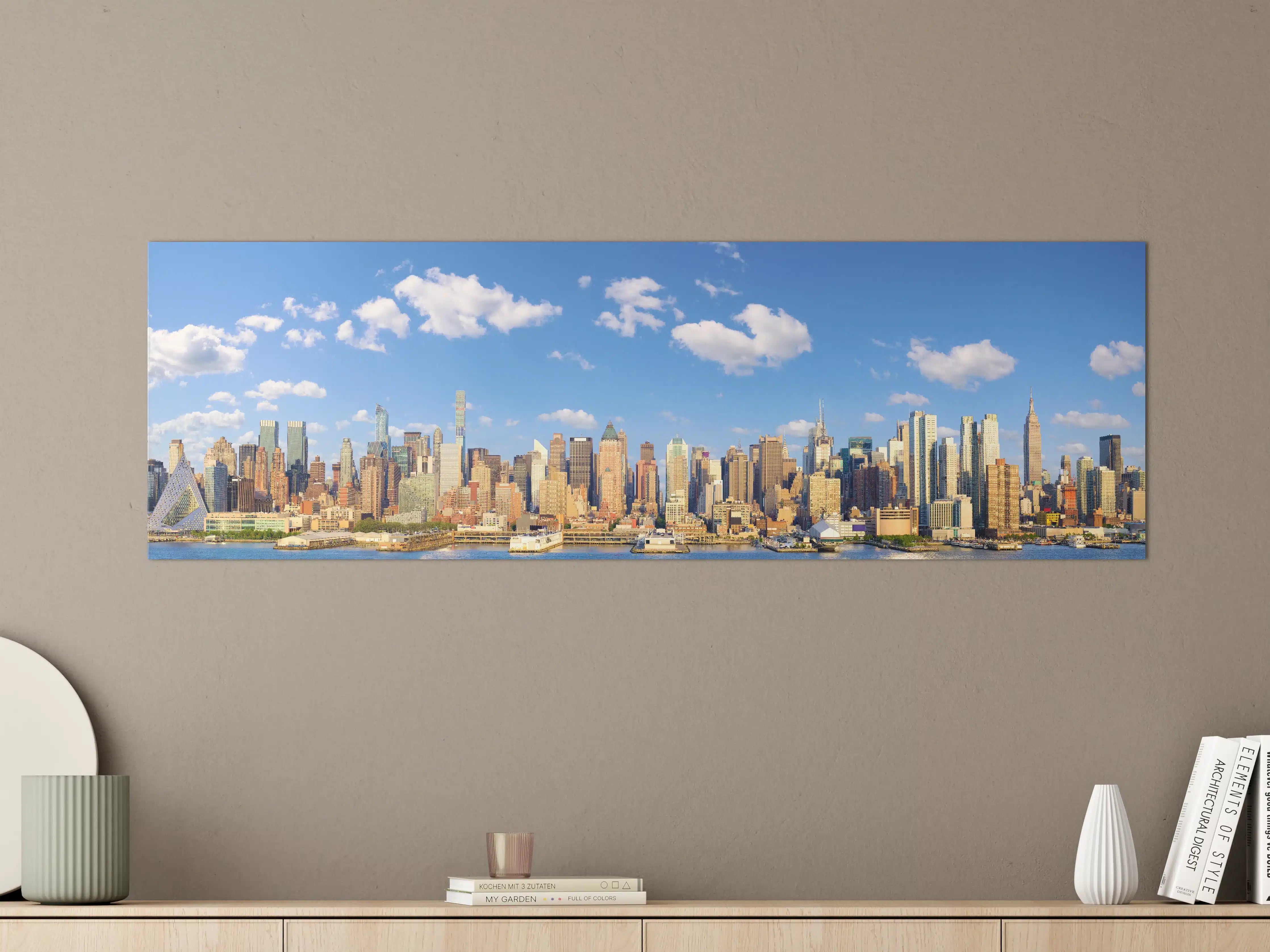 Große Wandbilder - Manhattan Skyline Blau-Beige