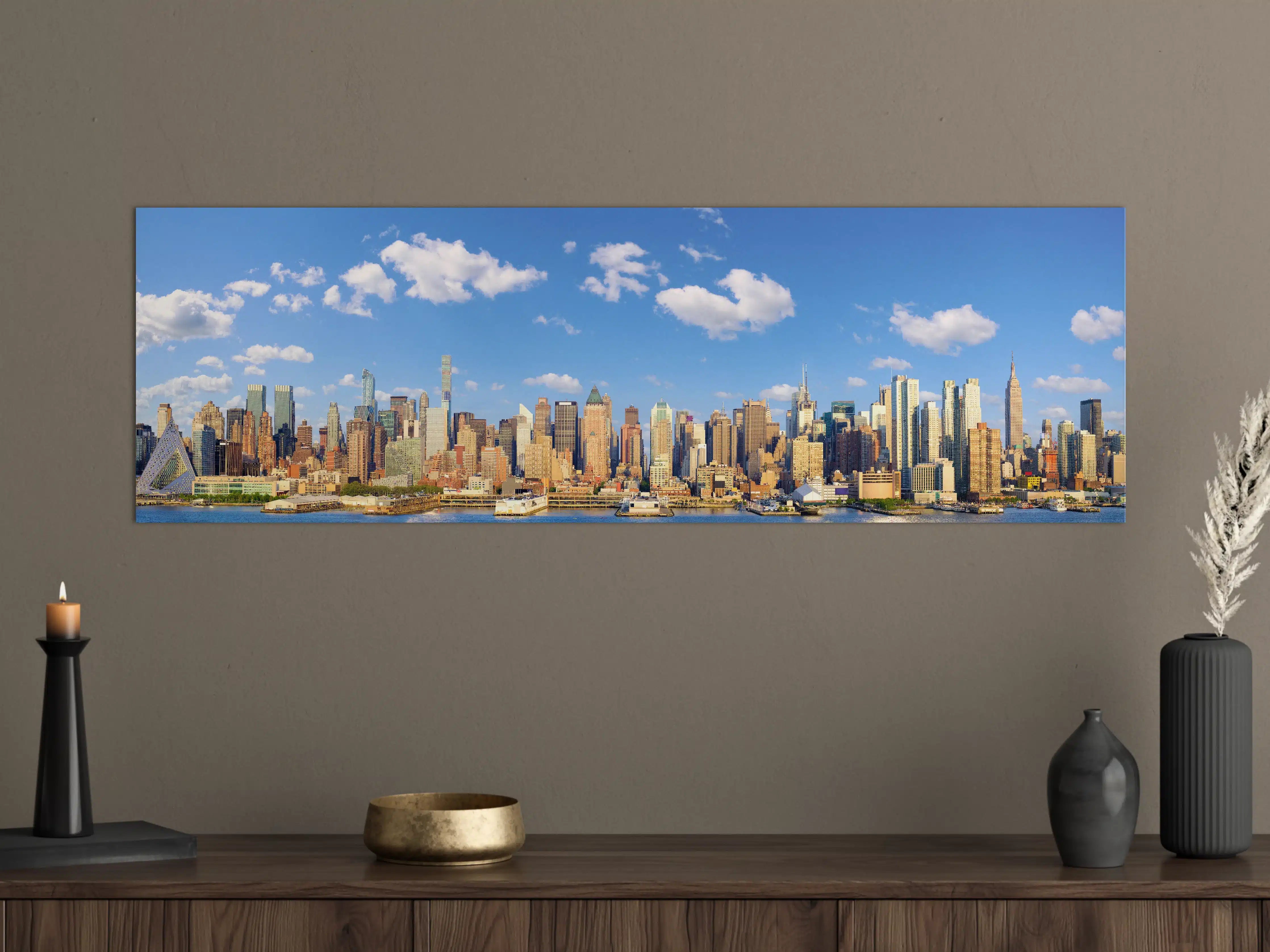 Große Wandbilder - Manhattan Skyline Blau-Beige