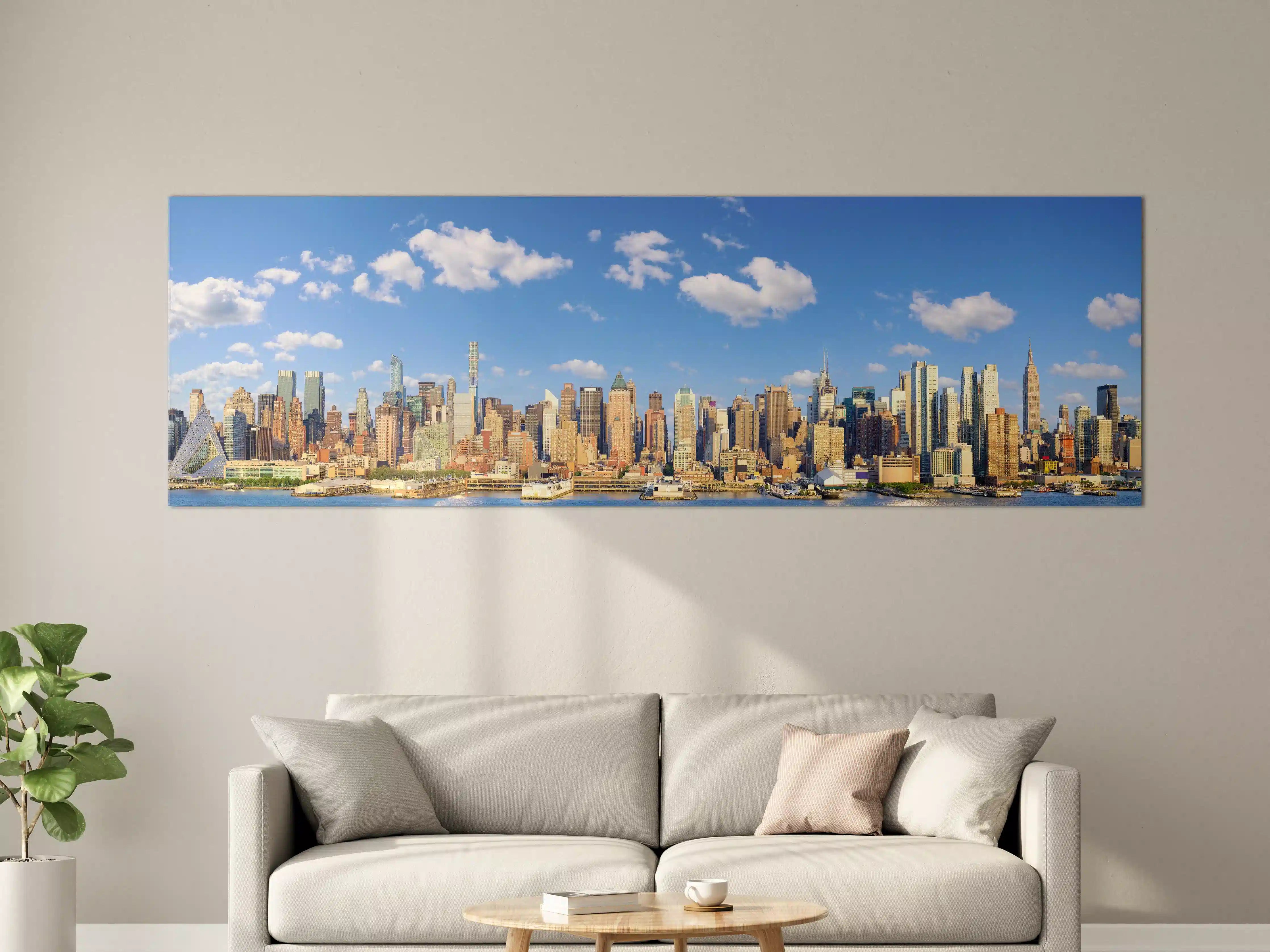 Große Wandbilder - Manhattan Skyline Blau-Beige